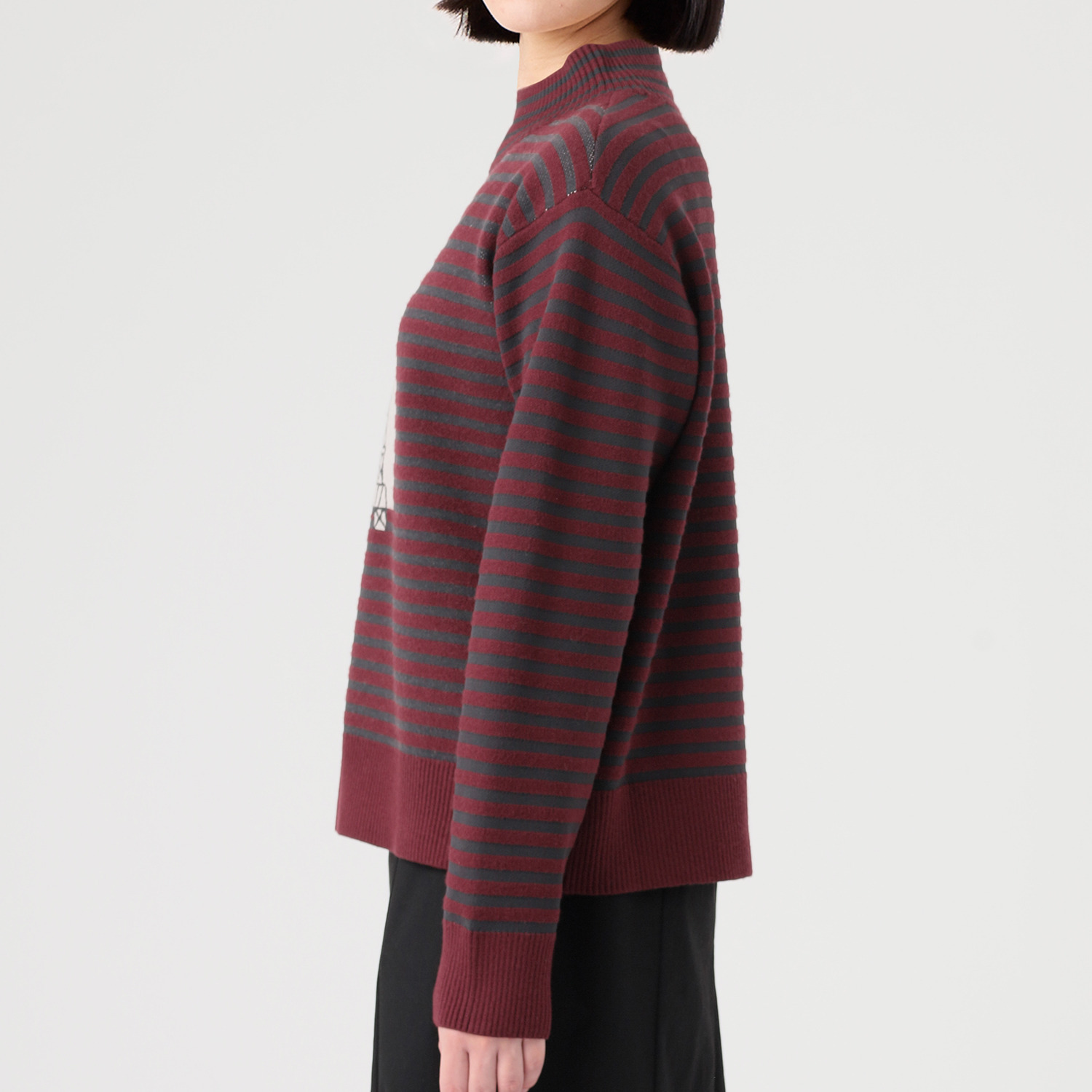 アリュメット もちもちニット ボーダープルオーバー