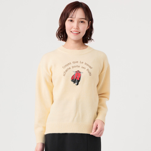 アリュメット アップリケ ニットプルオーバー アリュメット アップリケ ニットプルオーバー