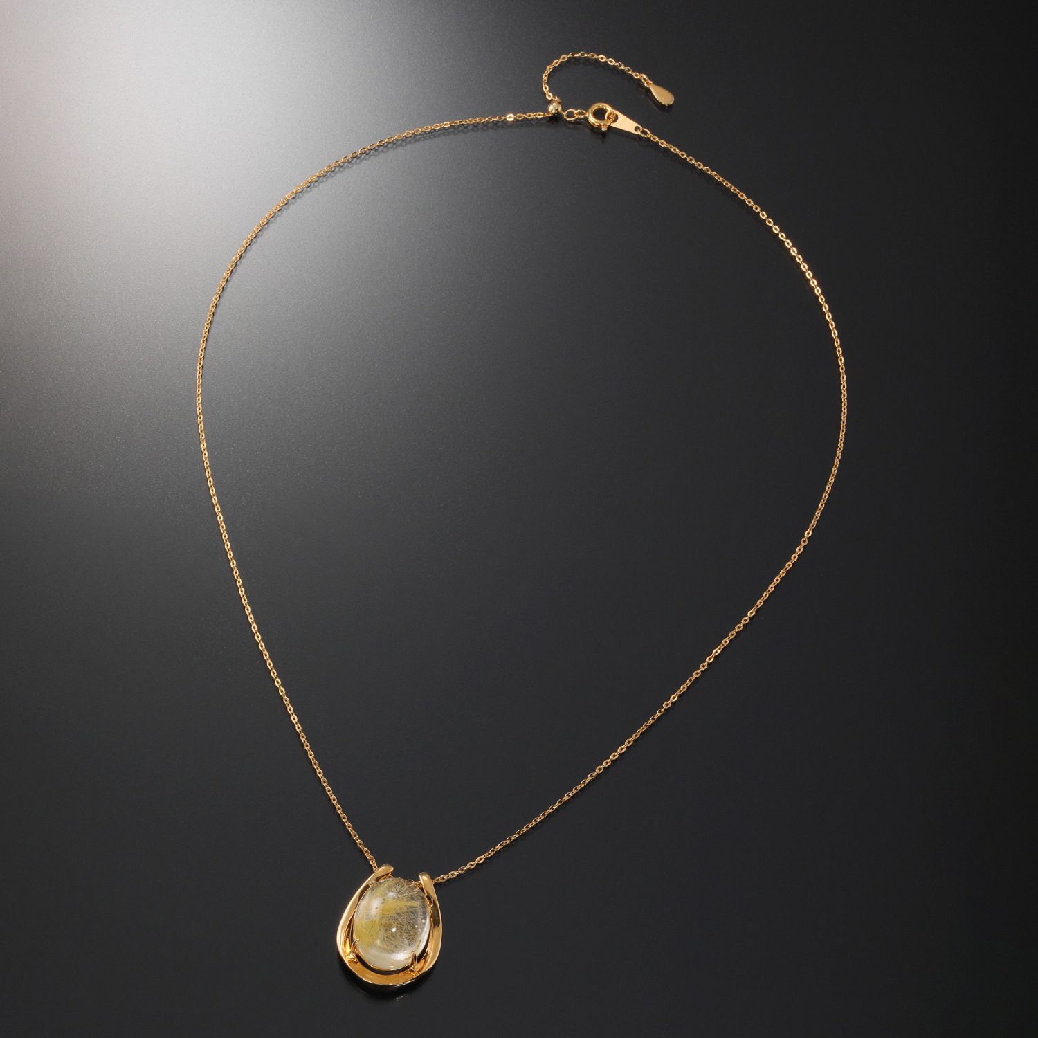 貴煌 シルバー ルチルクォーツ ホースシューデザイン ペンダント