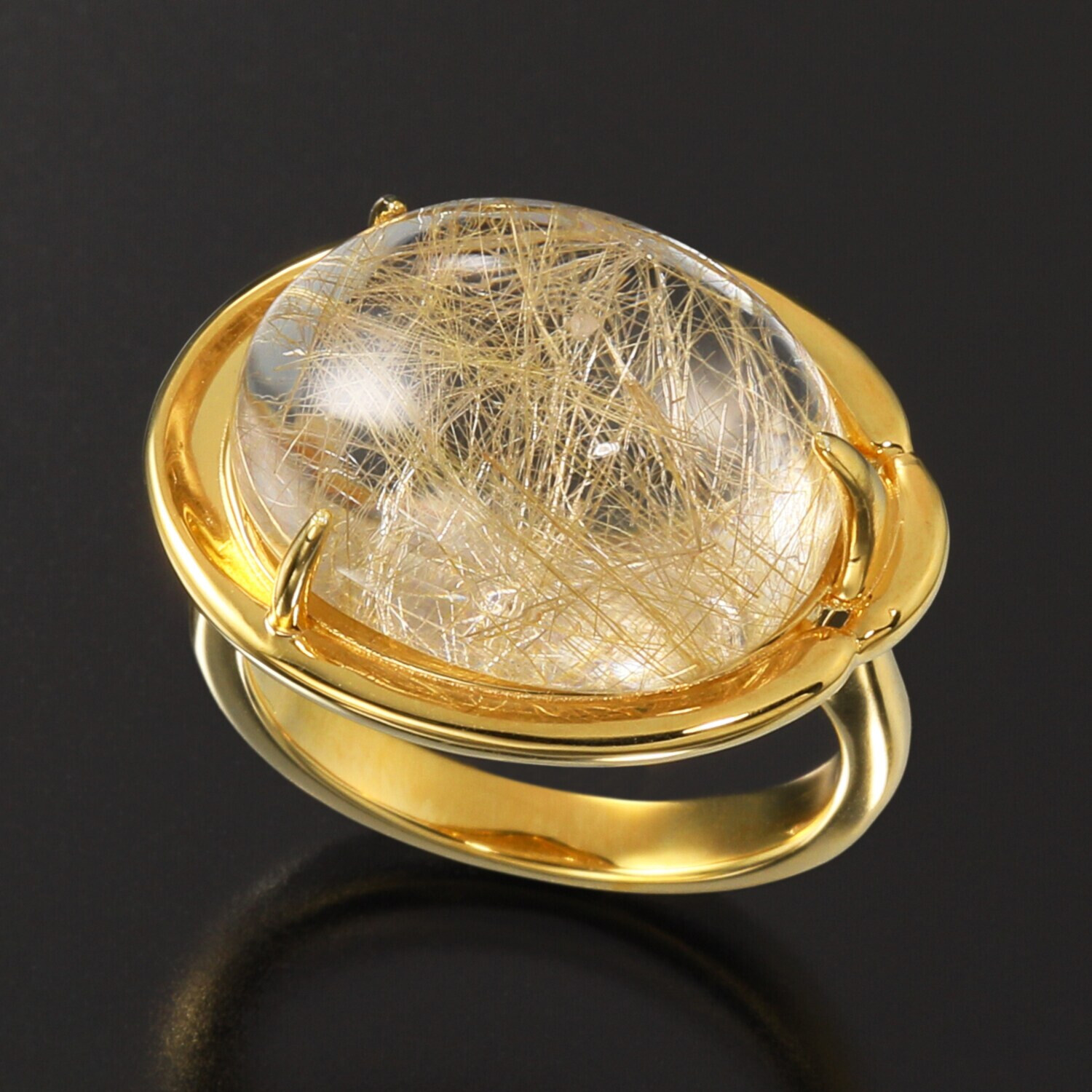 貴煌 シルバー ルチルクォーツ ホースシューデザイン リング