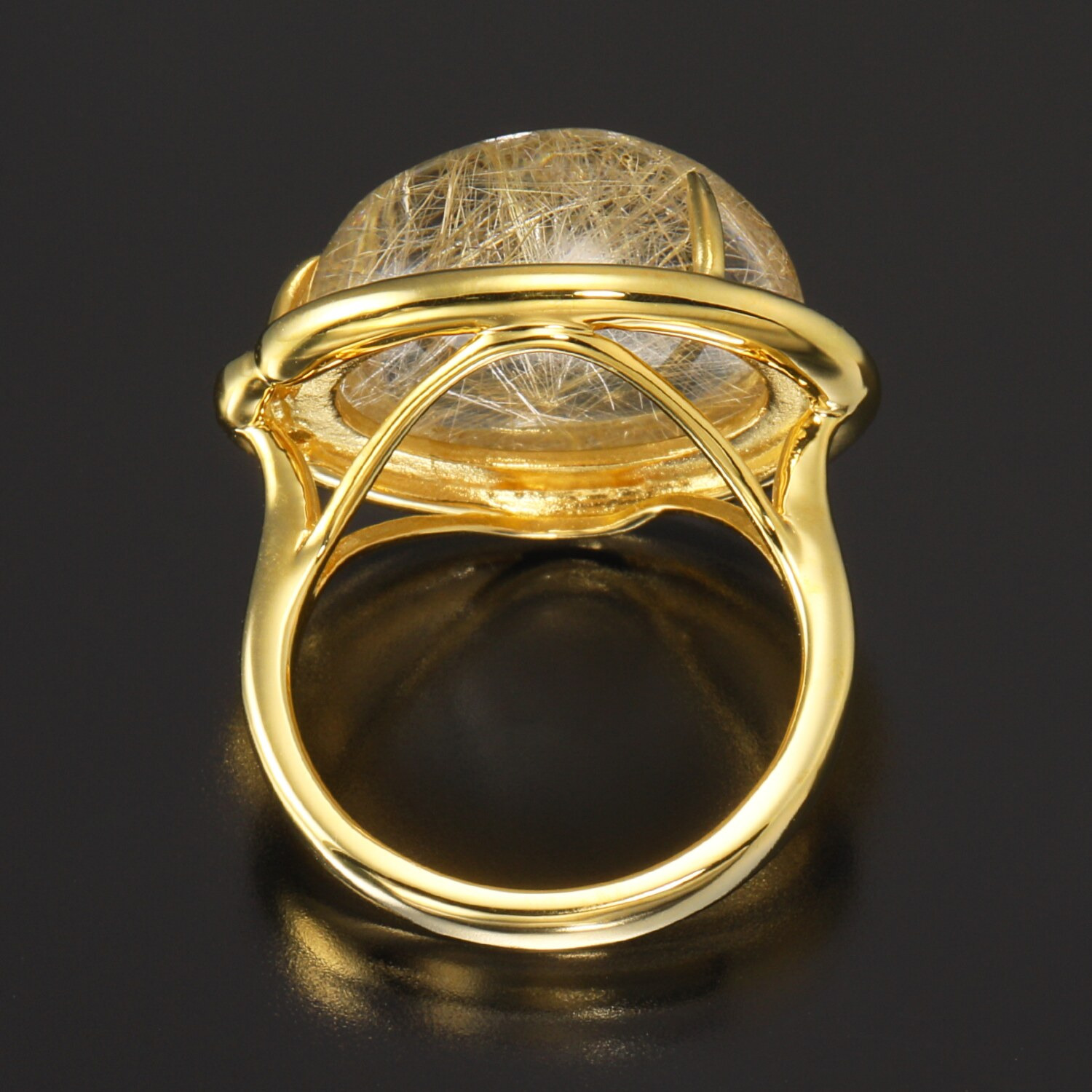 貴煌 シルバー ルチルクォーツ ホースシューデザイン リング