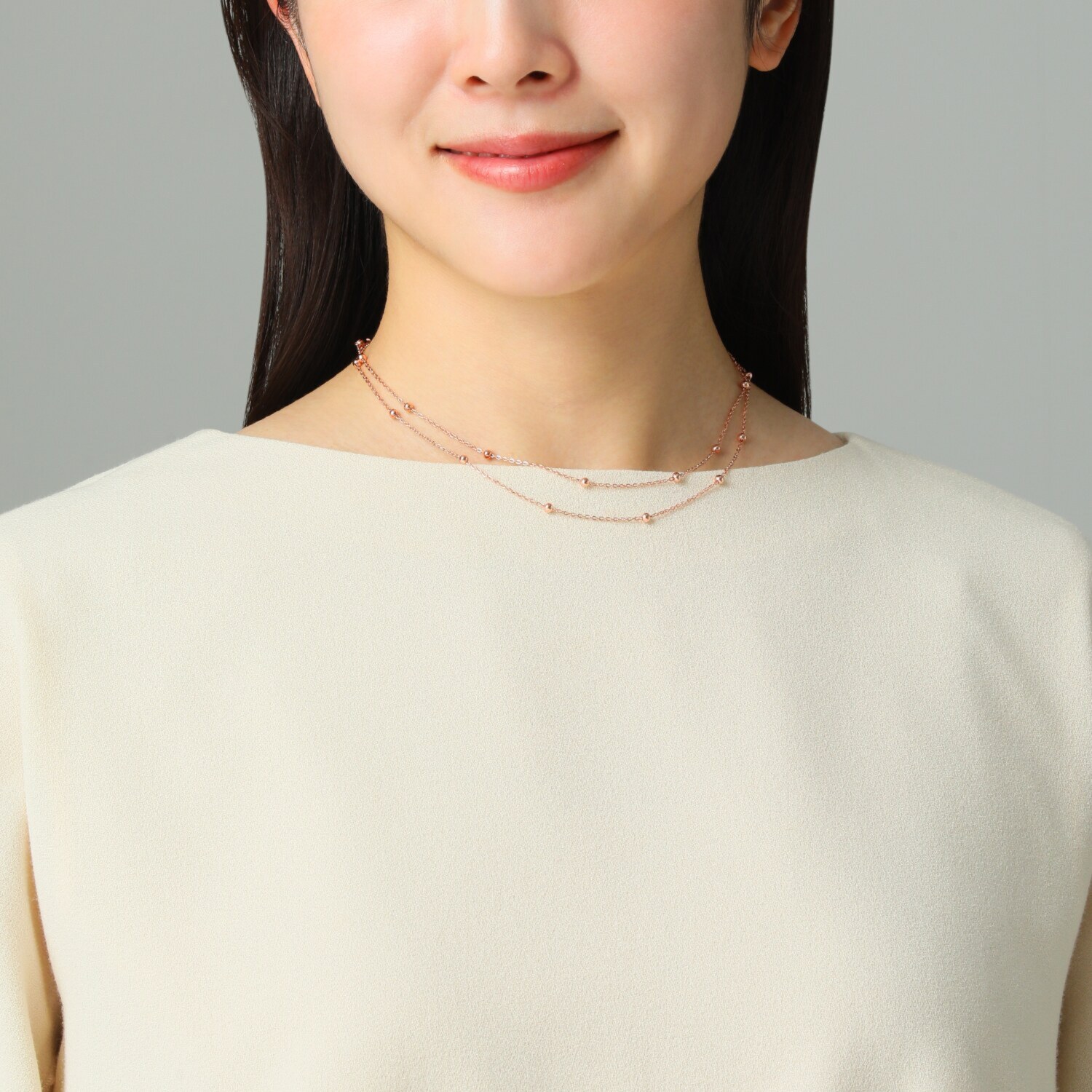 カリーナ・ペルラ 毎日を彩る ジュエリー３点セット！ 淡水パールネックレス＆ ステンレスネックレス＆ アジャスター付マグネット 〜リエゾン　トリニティ〜