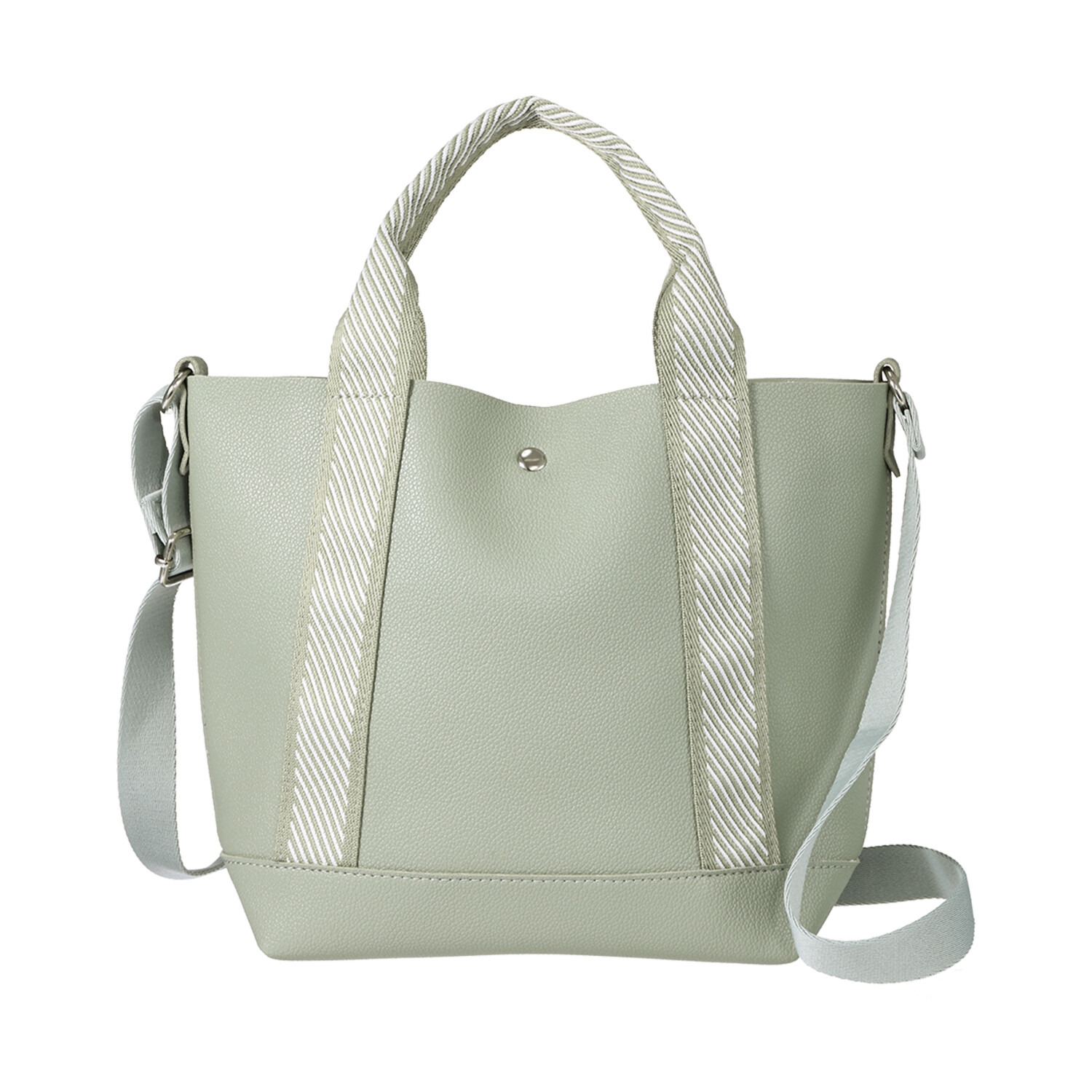 ラルジュ ショルダーストラップ付 フェイクレザー デザインハンドルバッグ