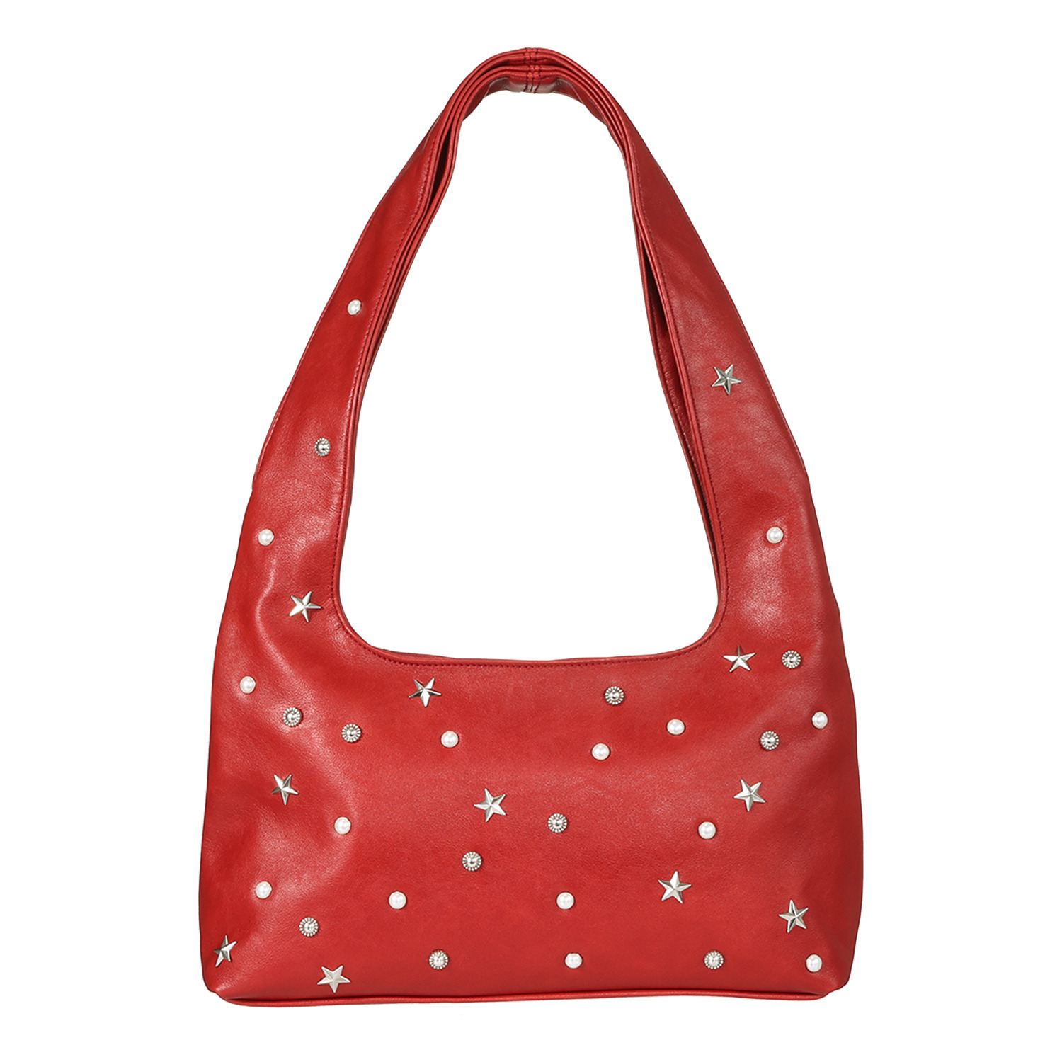 ラルジュ スタッズアクセント ワンハンドルバッグ