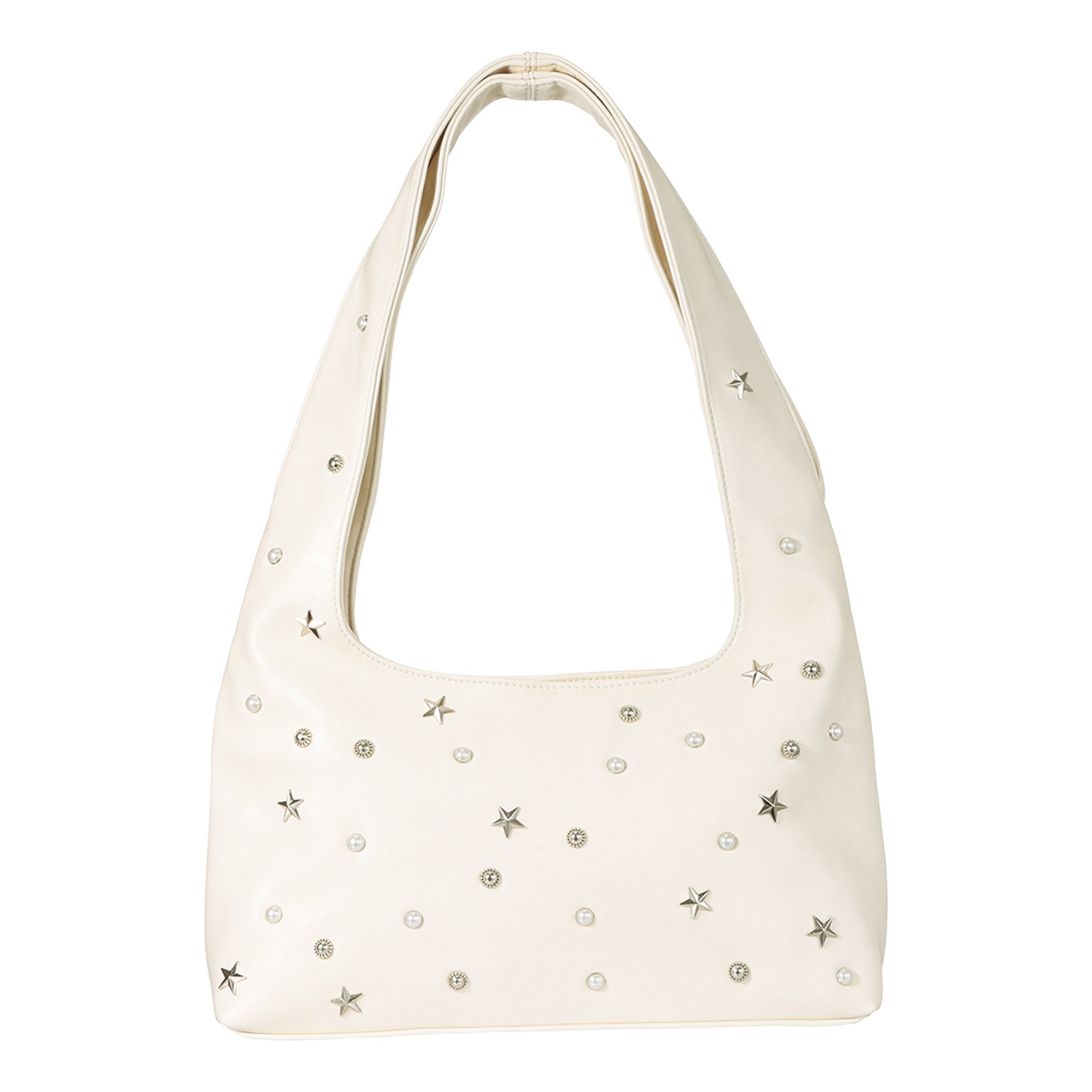 ラルジュ スタッズアクセント ワンハンドルバッグ