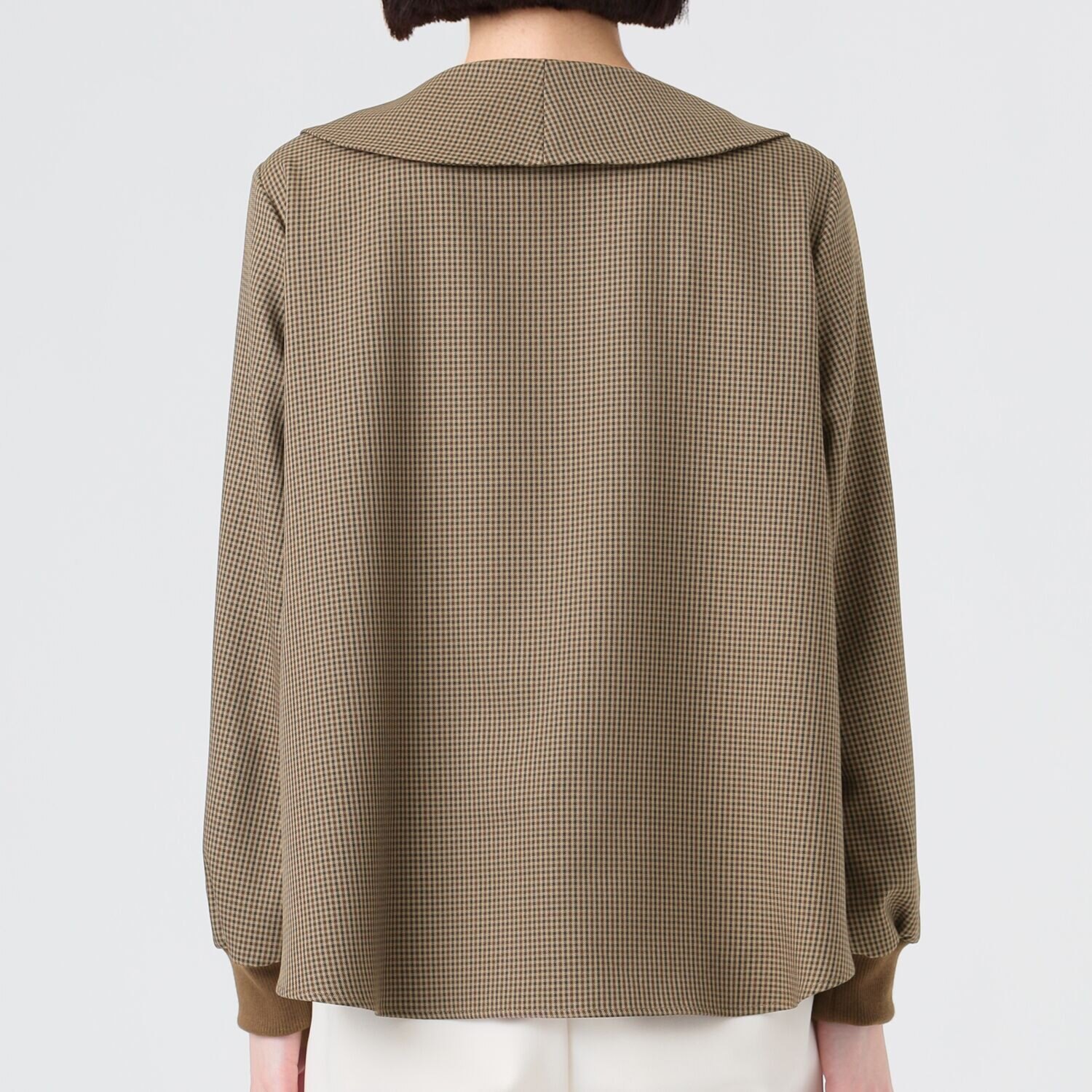 イフェメル／ ダブルフェーストーキョー 日本製 ガンクラブチェック ボウタイブラウス