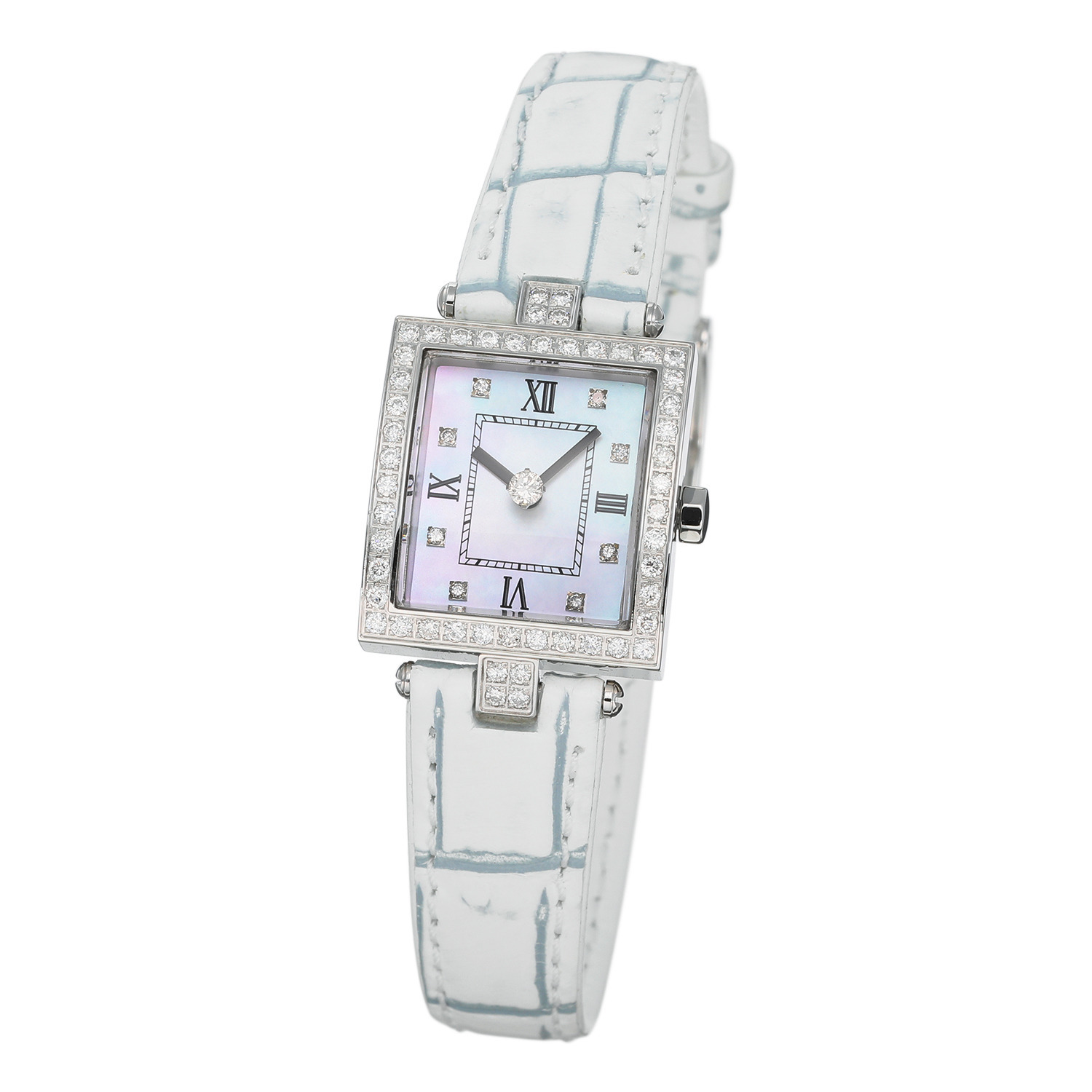 ルナージュ １５周年記念モデル １秒ごとの煌めき ０．６カラットＵＰ ダイヤモンド クロコダイルベルト ソーラーウォッチ