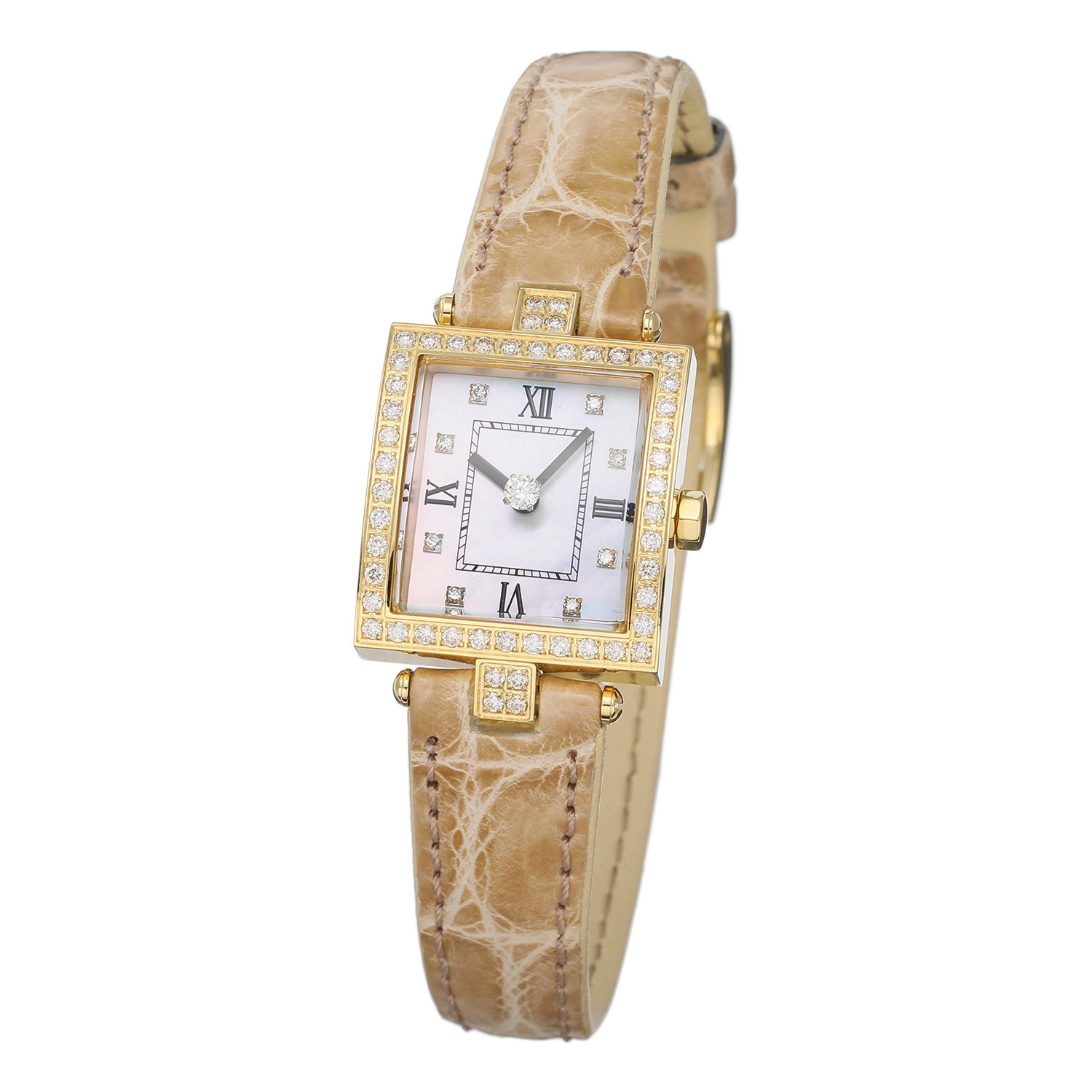 ルナージュ １５周年記念モデル １秒ごとの煌めき ０．６カラットＵＰ ダイヤモンド クロコダイルベルト ソーラーウォッチ