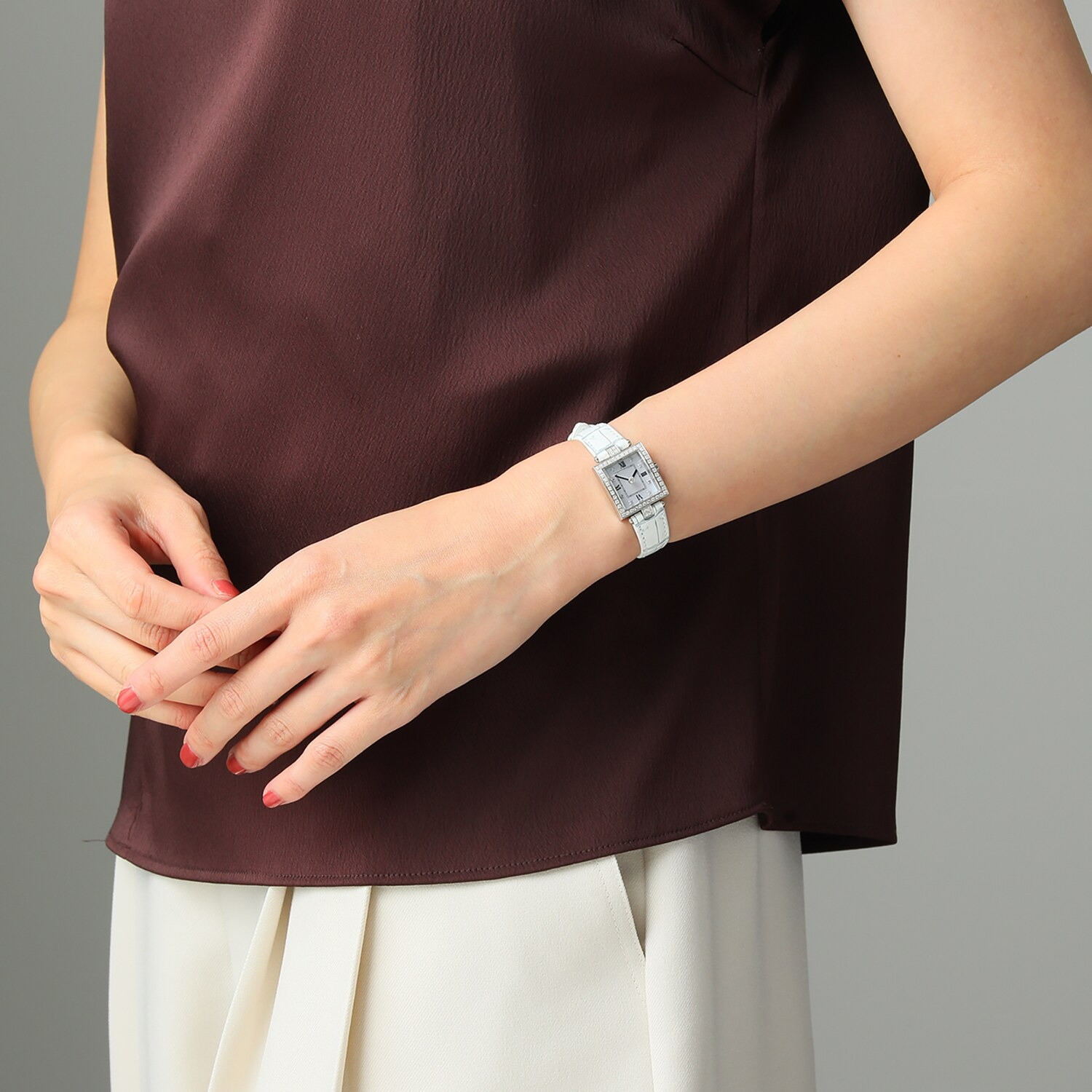 ルナージュ １５周年記念モデル １秒ごとの煌めき ０．６カラットＵＰ ダイヤモンド クロコダイルベルト ソーラーウォッチ