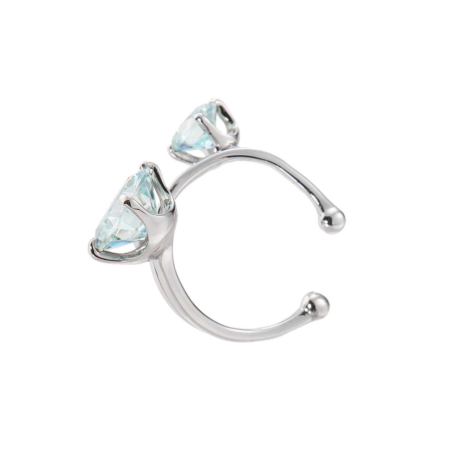 エクラトリエ サージカルステンレス モアサナイト ハッピー イヤーカフ ＜片側のみ＞