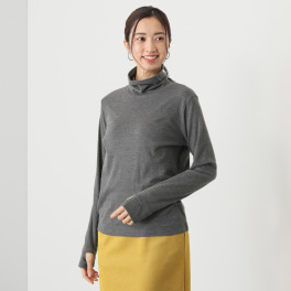 エムエムオー スムース タートルネック 指穴付ロングＴシャツ