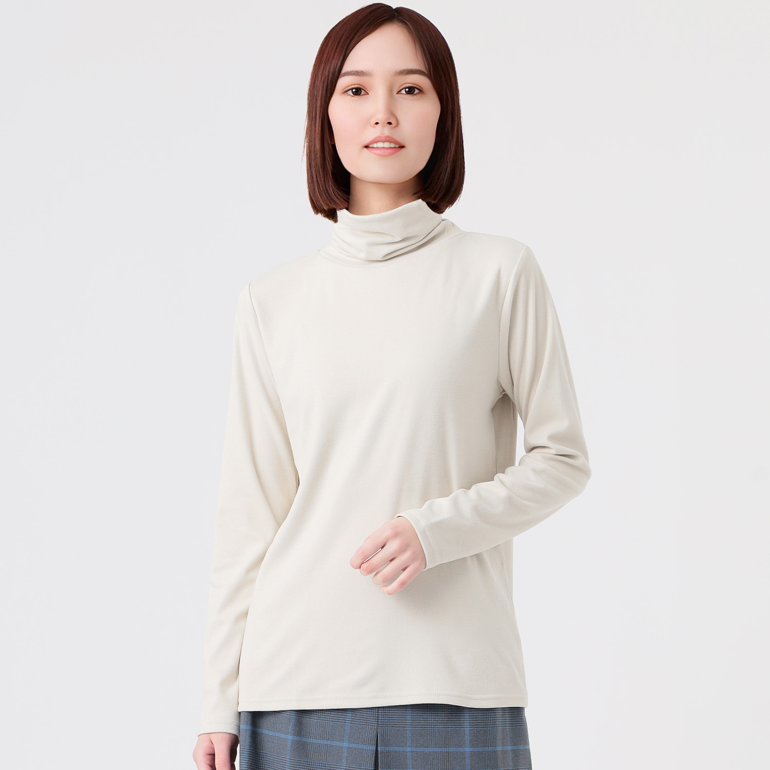 エムエムオー 吸湿発熱 スムース タートルネック プルオーバー