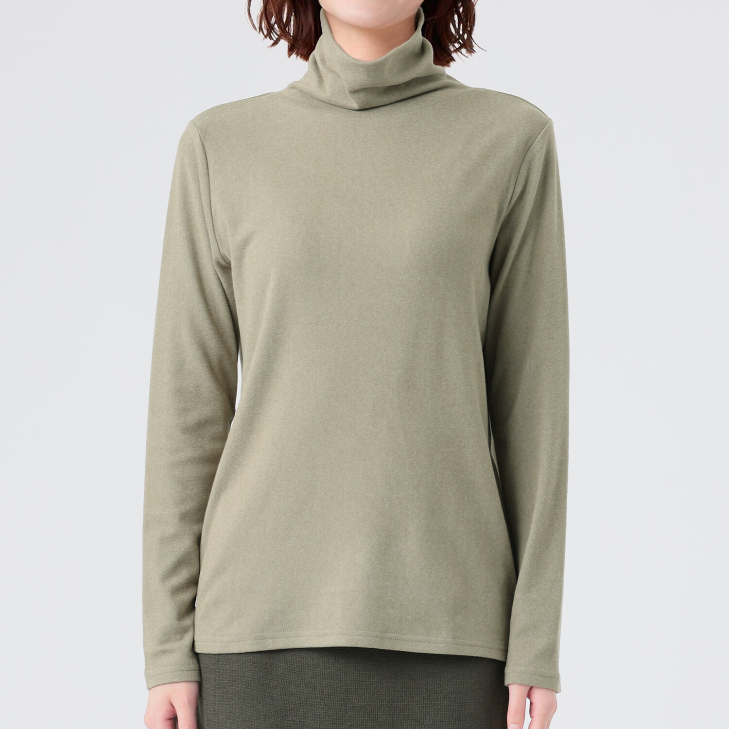 エムエムオー 吸湿発熱 スムース タートルネック プルオーバー