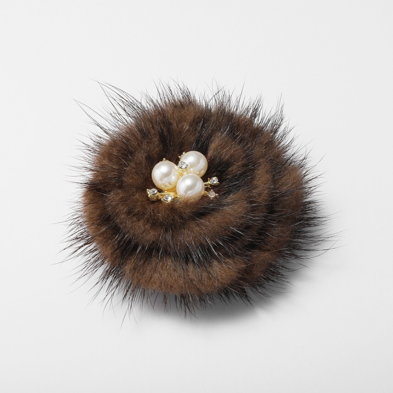 マイビジュー ミンクファー パールビジュウ＆ ビジュウ マグネットブローチ