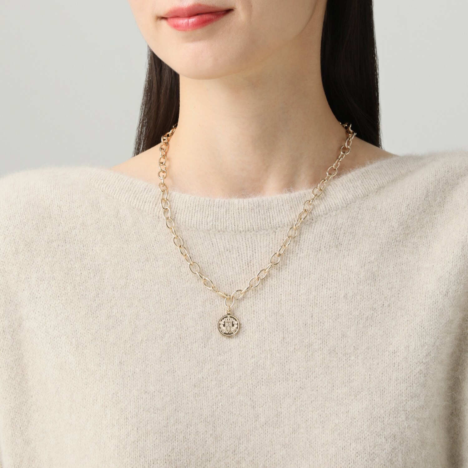 マイビジュー リバーシブル コインモティーフ チェーンネックレス