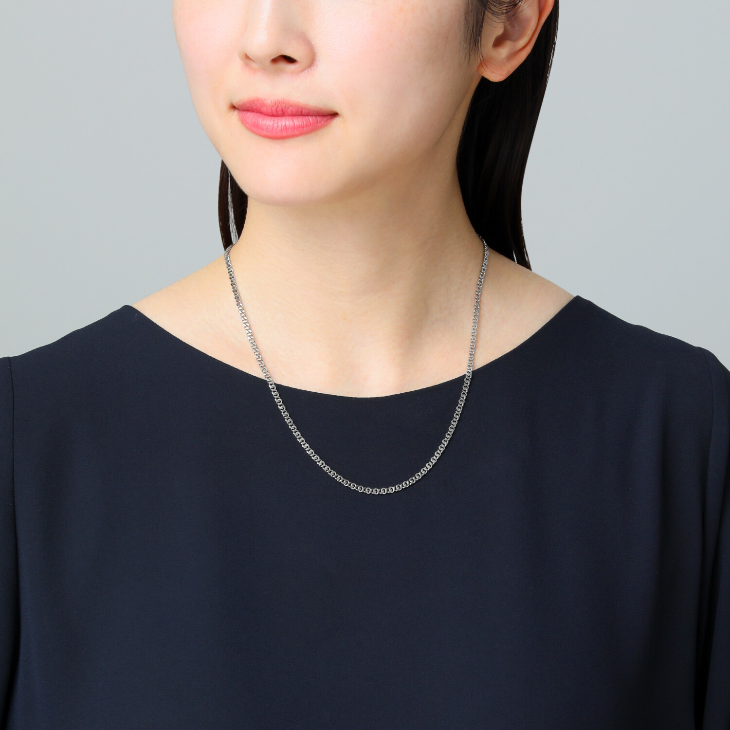 キラレ ステンレス インフィニティカーブ チェーンネックレス＆ 貝パールネックレス ２本セット