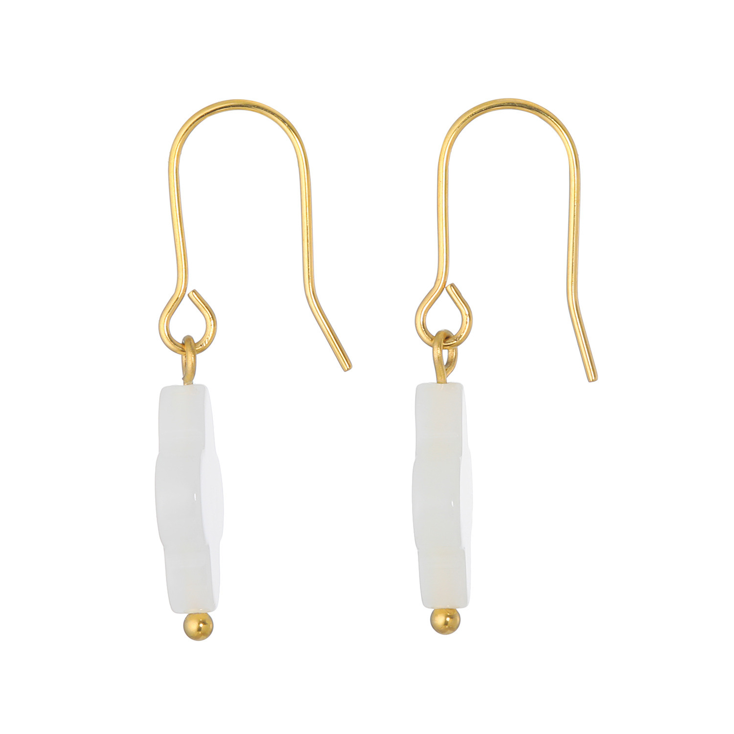 キラレ ステンレス マザーオブパール クローバーモティーフ ピアス