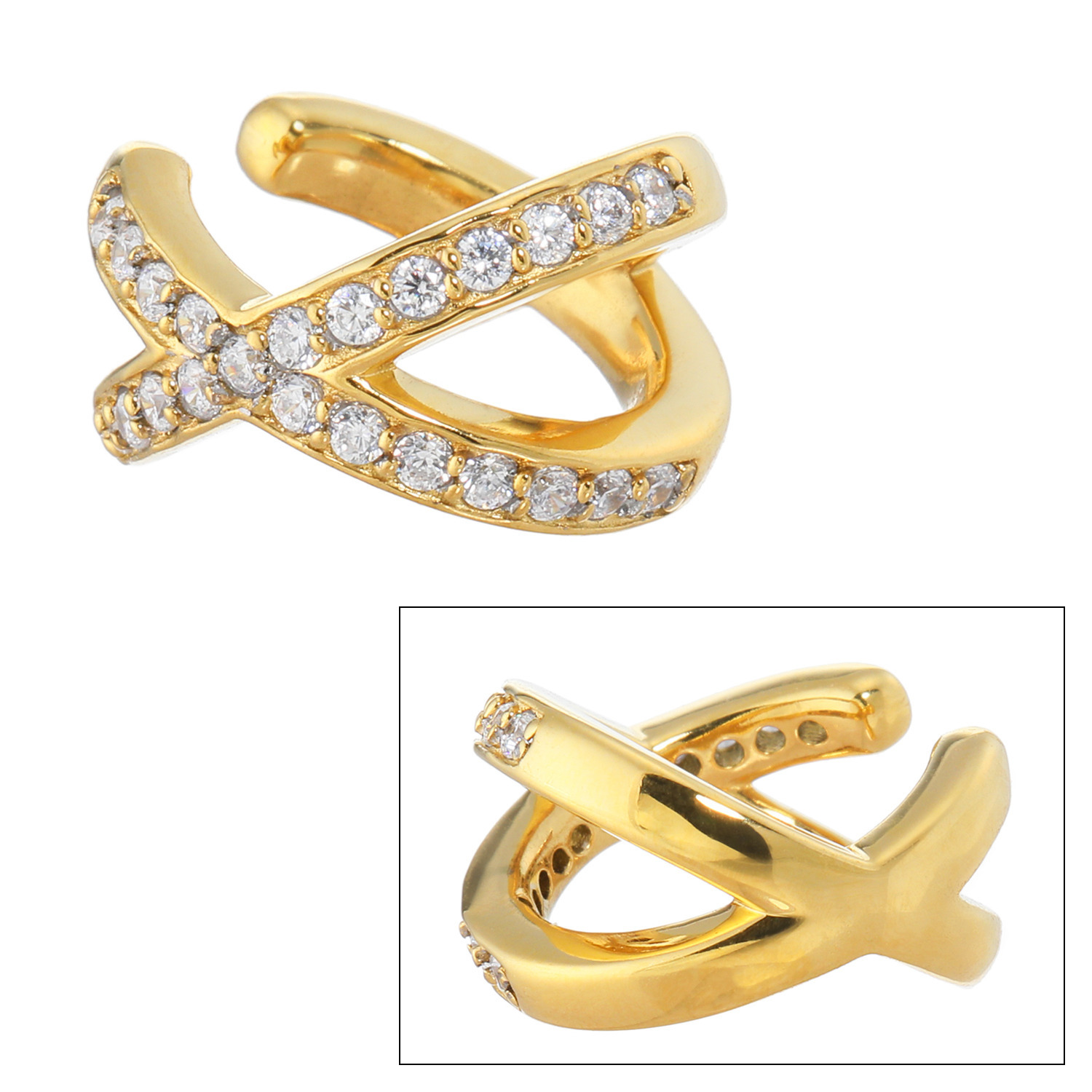 キラレ ステンレス ＣＺ クロスライン リバーシブルイヤーカフ ＜片側のみ＞