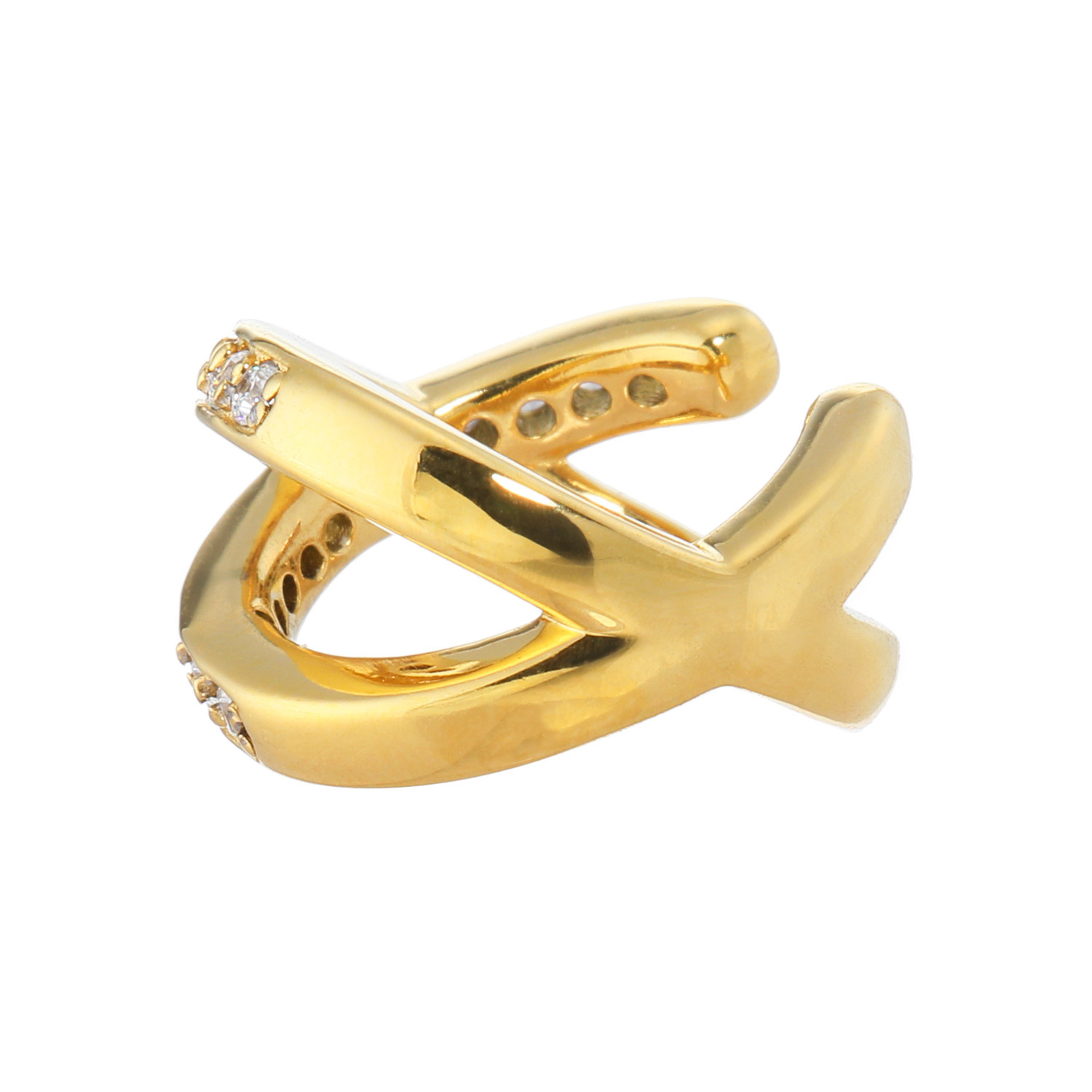 キラレ ステンレス ＣＺ クロスライン リバーシブルイヤーカフ ＜片側のみ＞