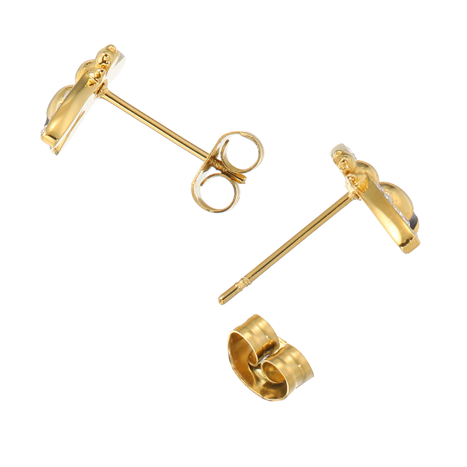 キラレ ステンレス クリスタルガラス＆ エナメル ミツバチモティーフ イヤリング／ピアス