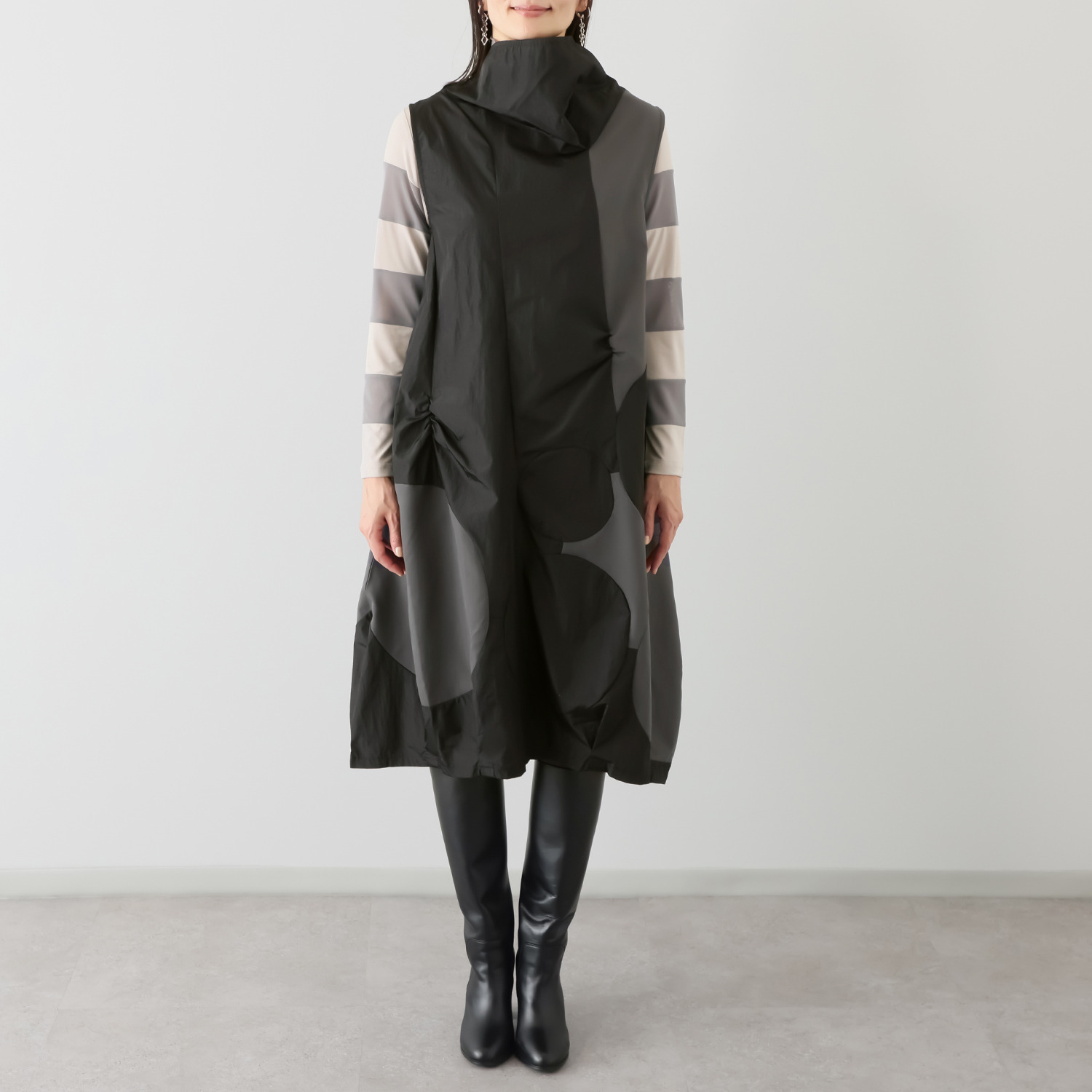 コイビトミサキ サークルモティーフ 切替デザイン ジャンパースカート