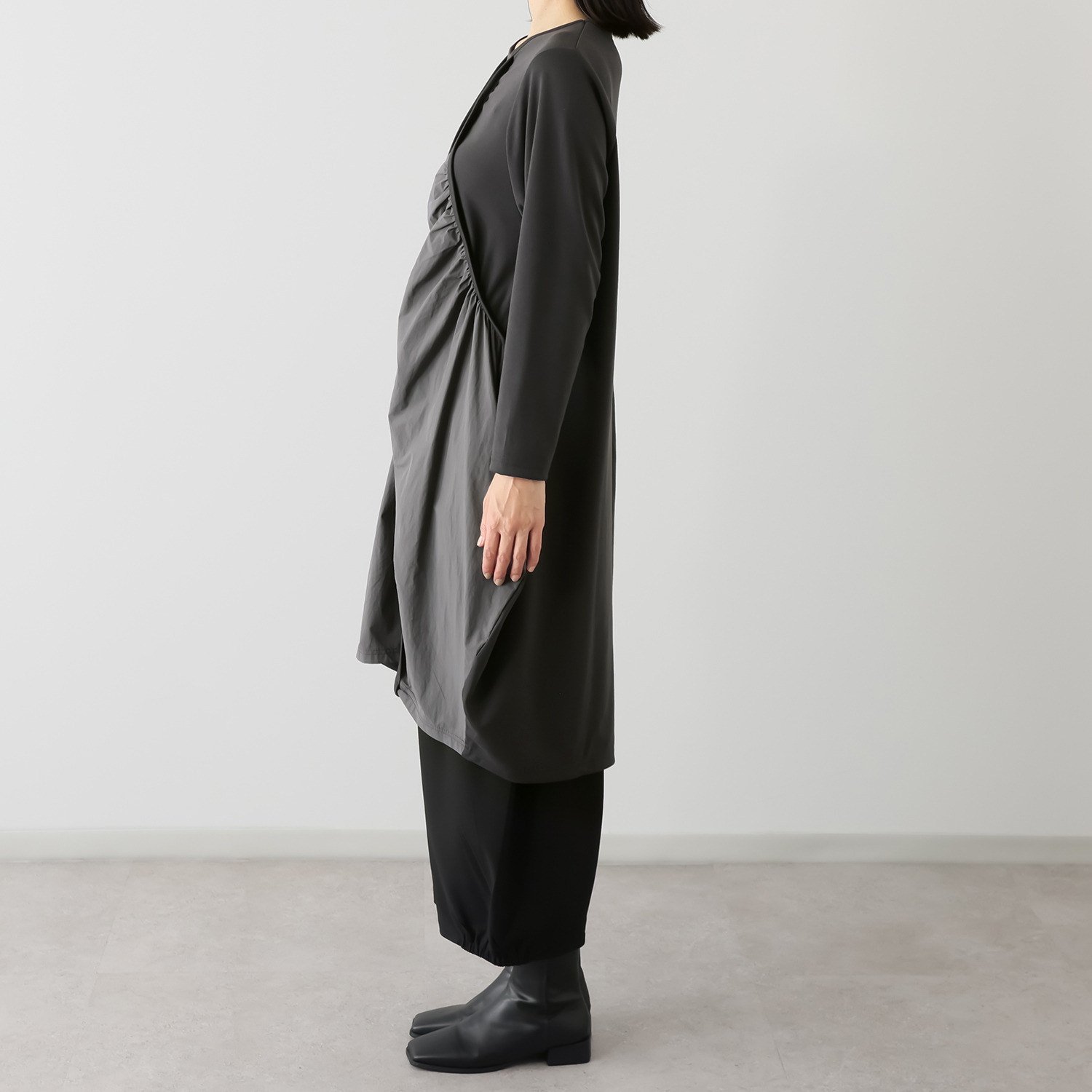 コイビトミサキ アシンメトリー 切替デザイン ロングチュニック