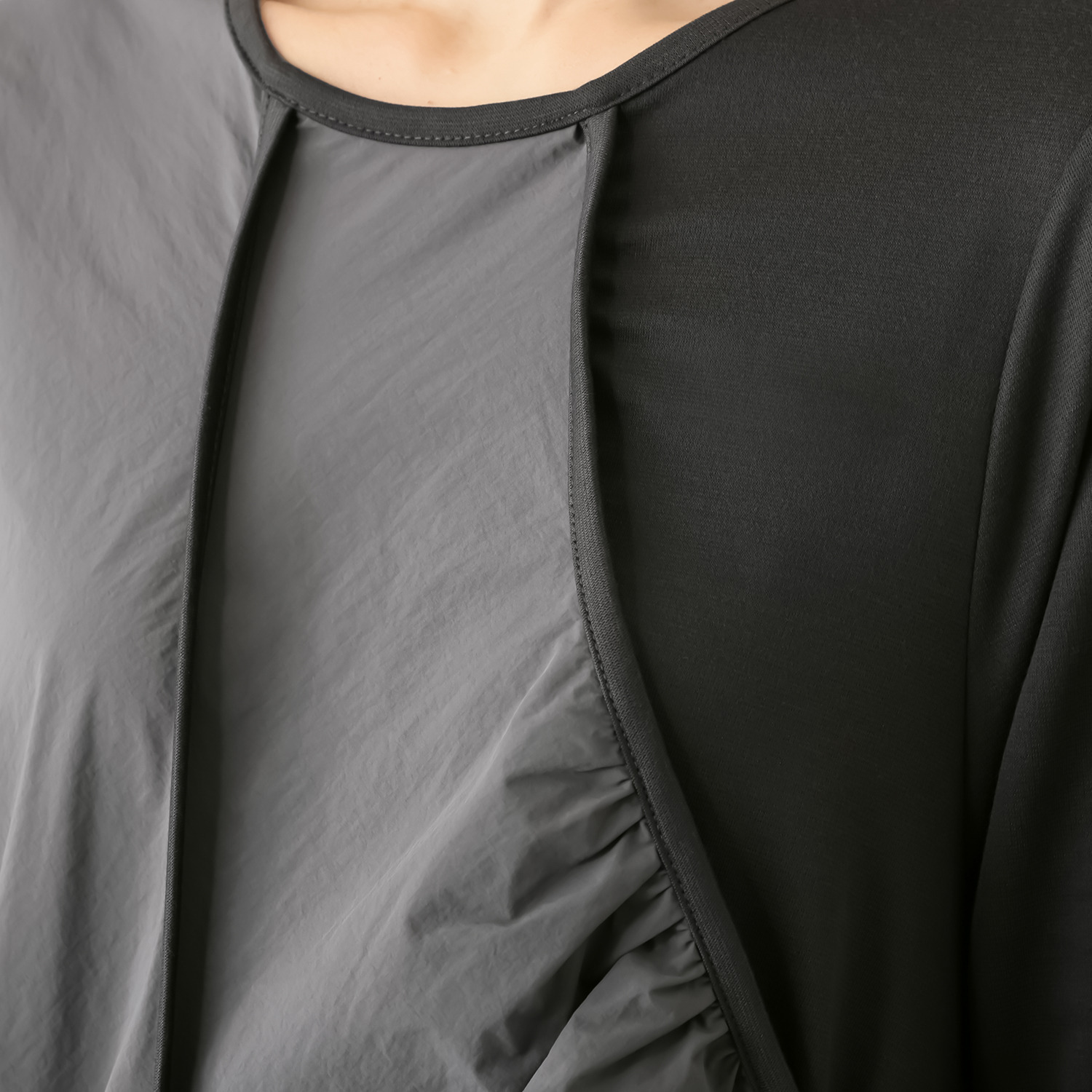 コイビトミサキ アシンメトリー 切替デザイン ロングチュニック