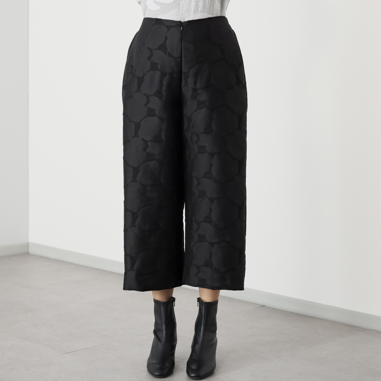 ヨシヨシ バイ　ピージェイ 異素材切替 セミワイドシルエット デザインパンツ