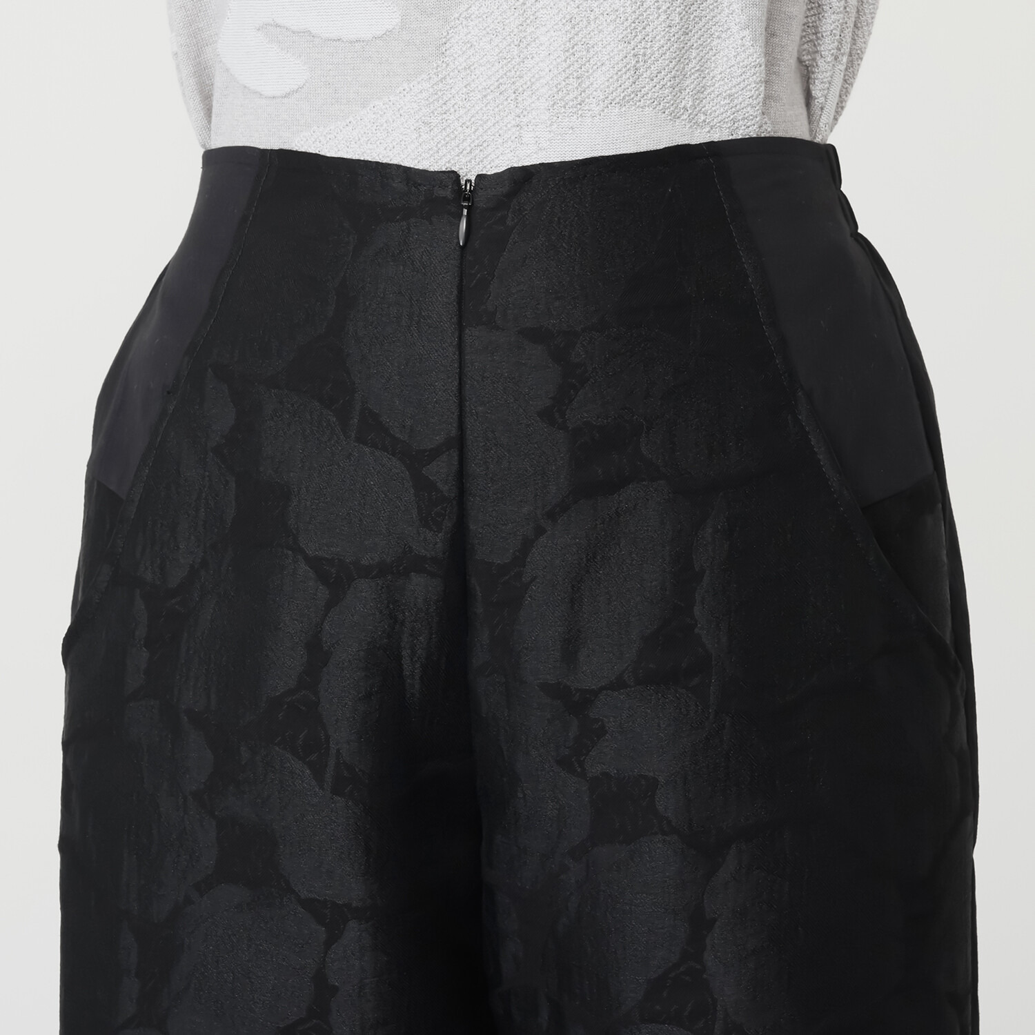 ヨシヨシ バイ　ピージェイ 異素材切替 セミワイドシルエット デザインパンツ