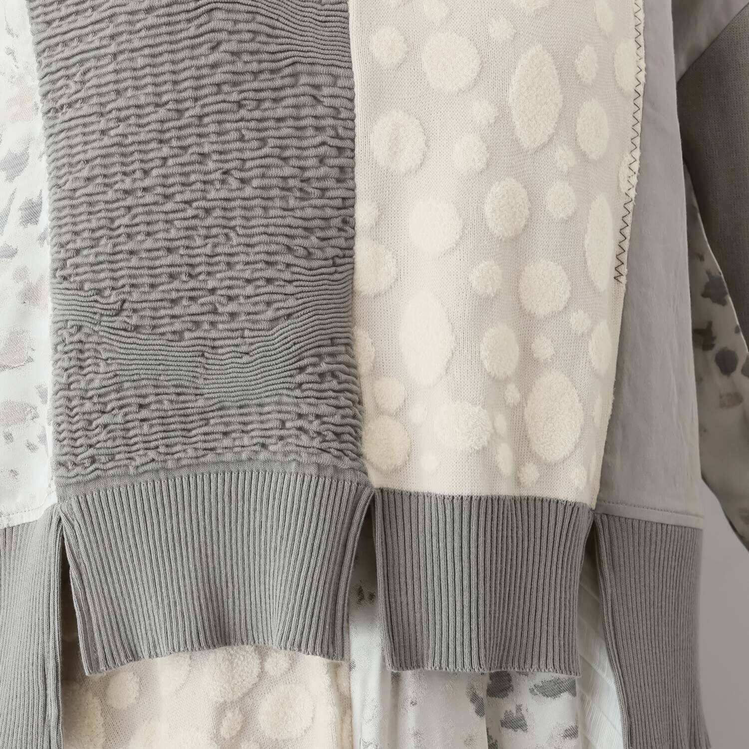 ヨシヨシ バイ　ピージェイ 異素材切替 リラックスシルエット デザインプルオーバー