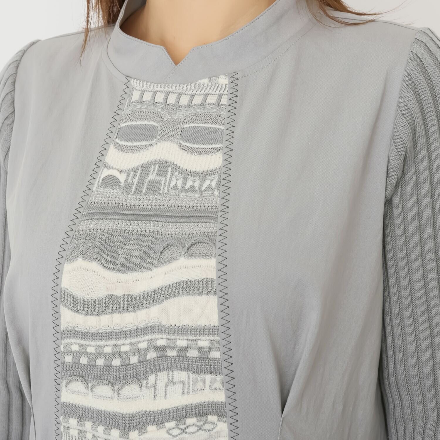 ヨシヨシ バイ　ピージェイ 異素材切替 Ａラインシルエット デザインワンピース