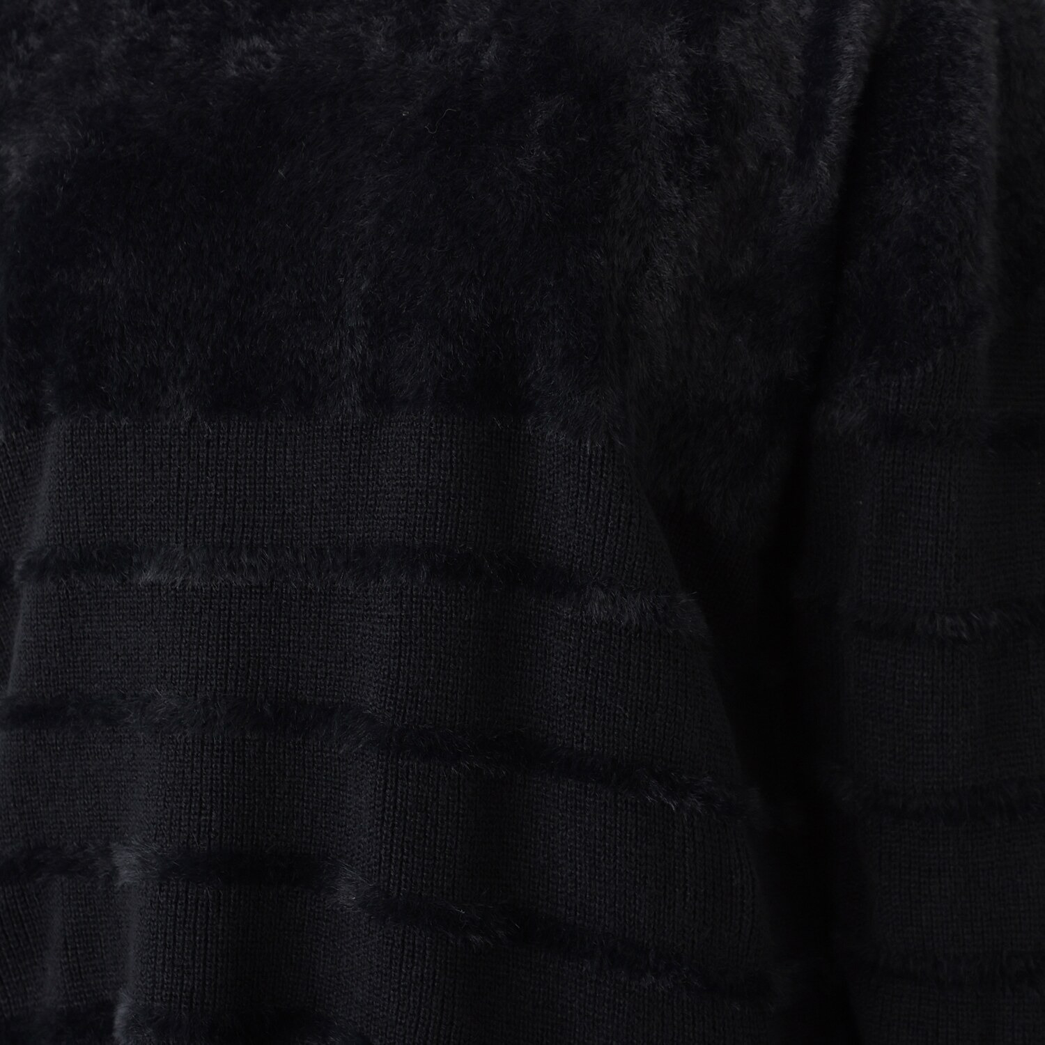 リラリー ボーダー編柄 シャギーニット プルオーバー