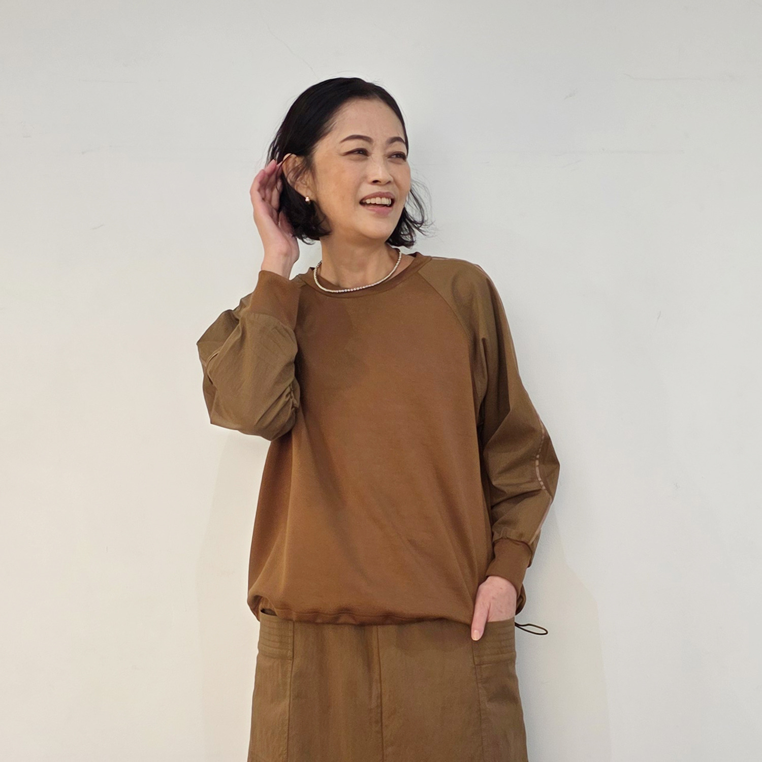 リラリー 布帛ミックス プルオーバー