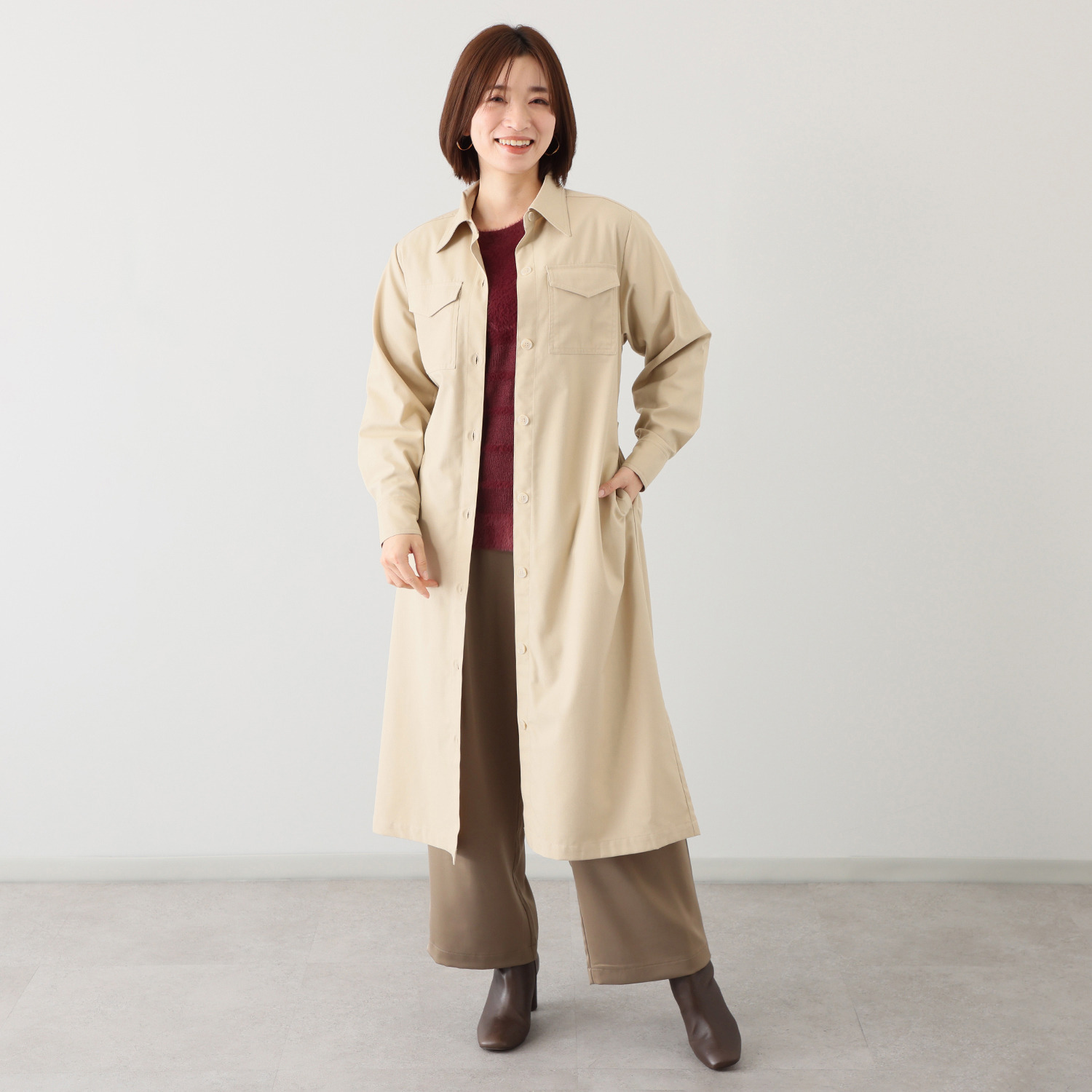 リラリー 共布ベルト付 ワンピース