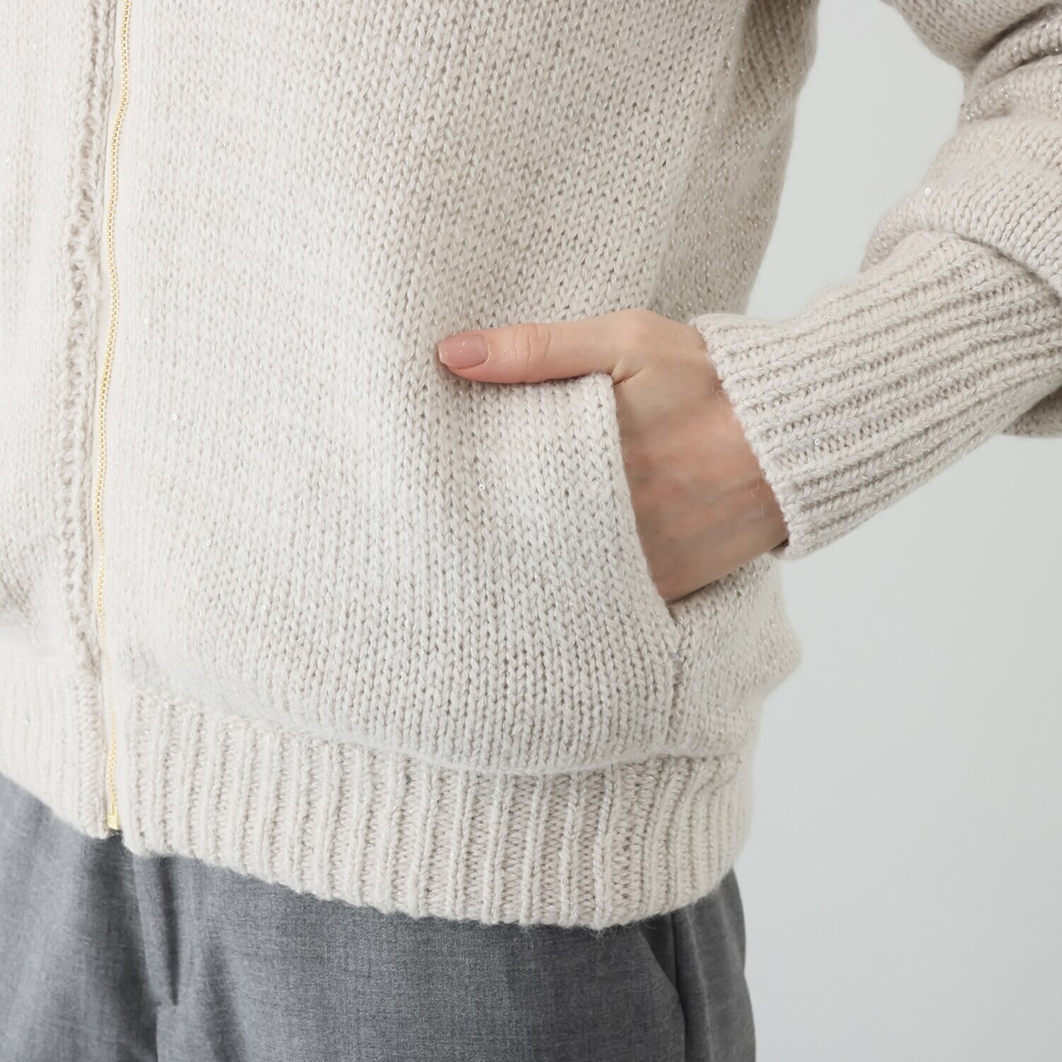 シック　バイ　ネイチャー ダウンライナー ジップニットブルゾン