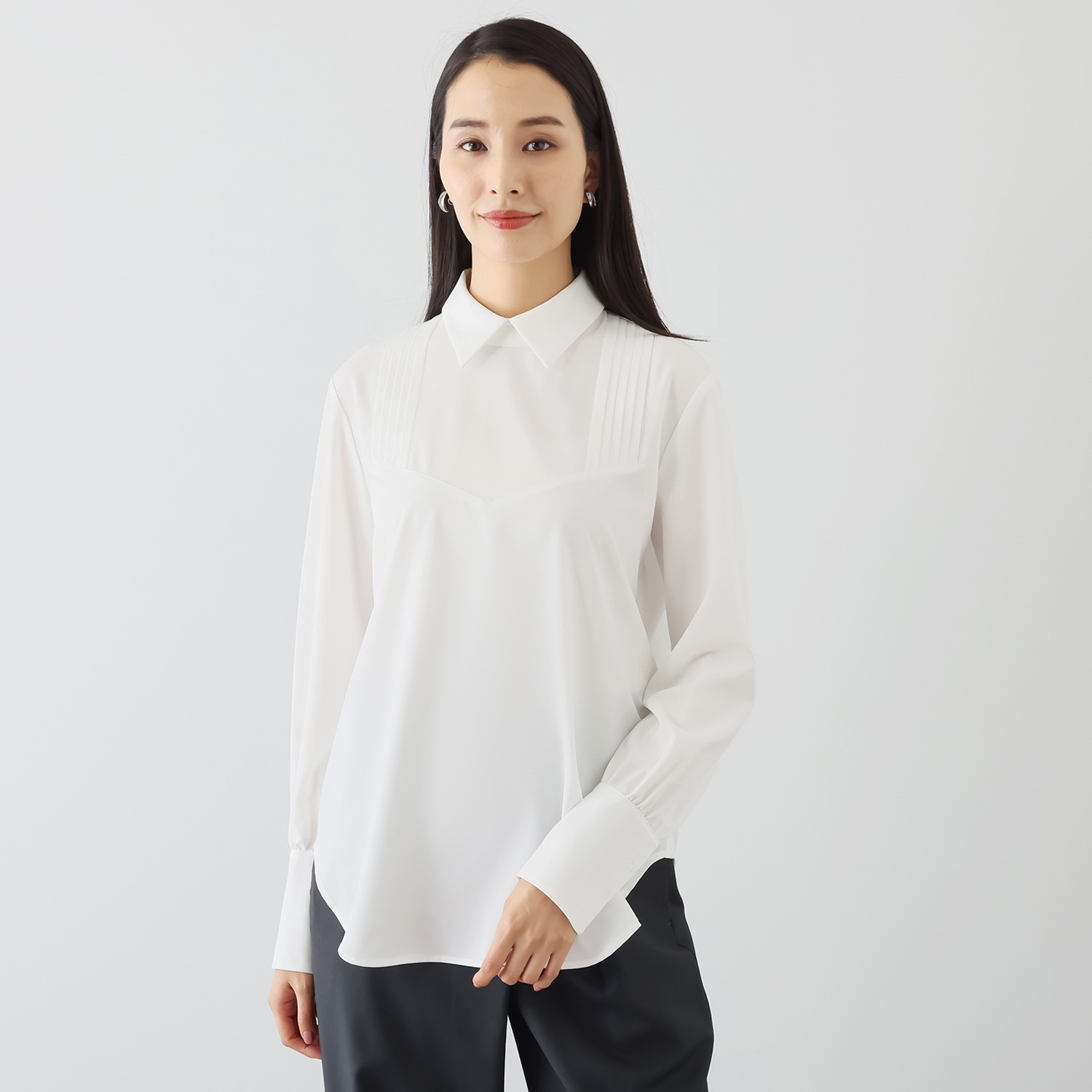 シック　バイ　ネイチャー ピンタック クラッシーシャツ