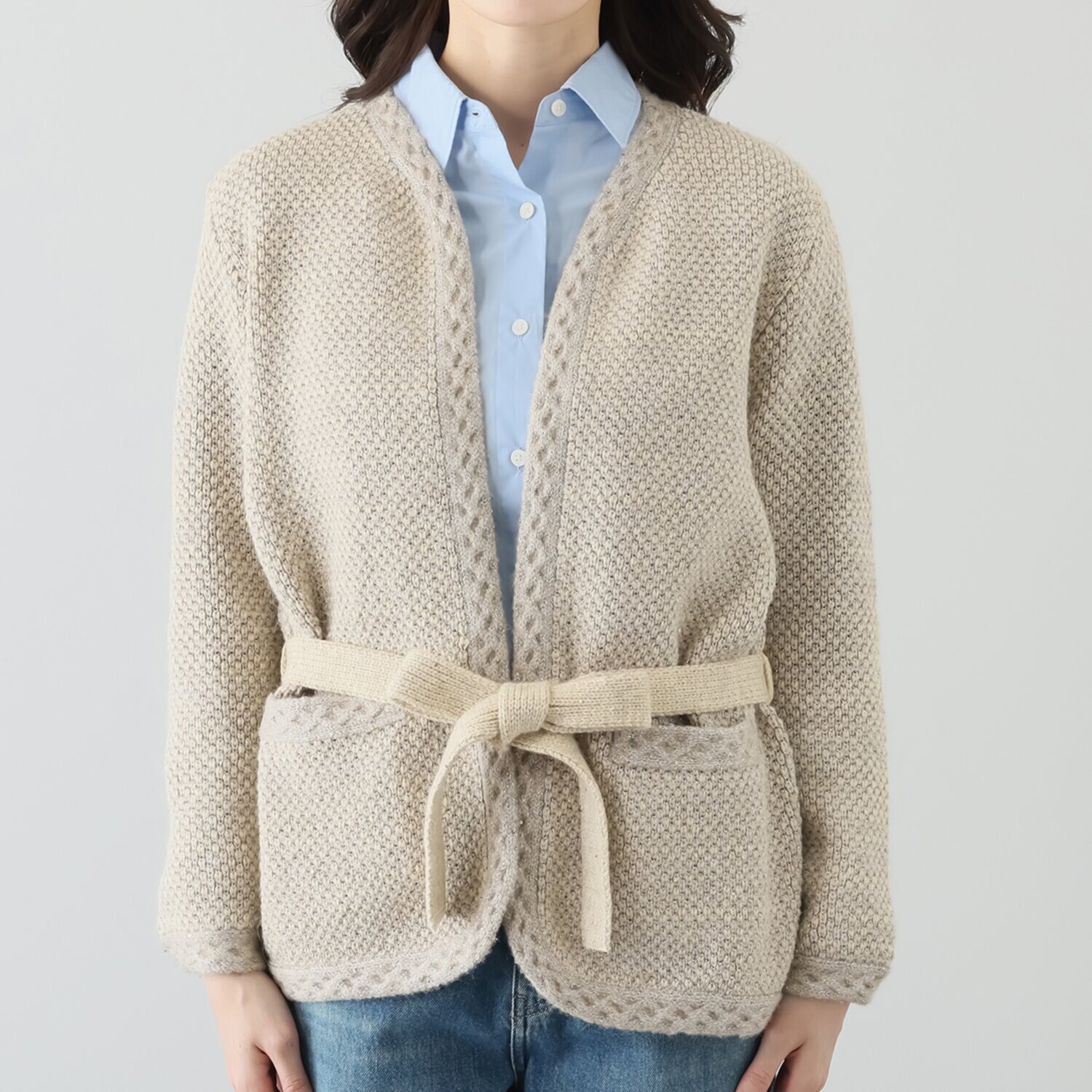 シック　バイ　ネイチャー ブライトツイード調 ニットジャケット