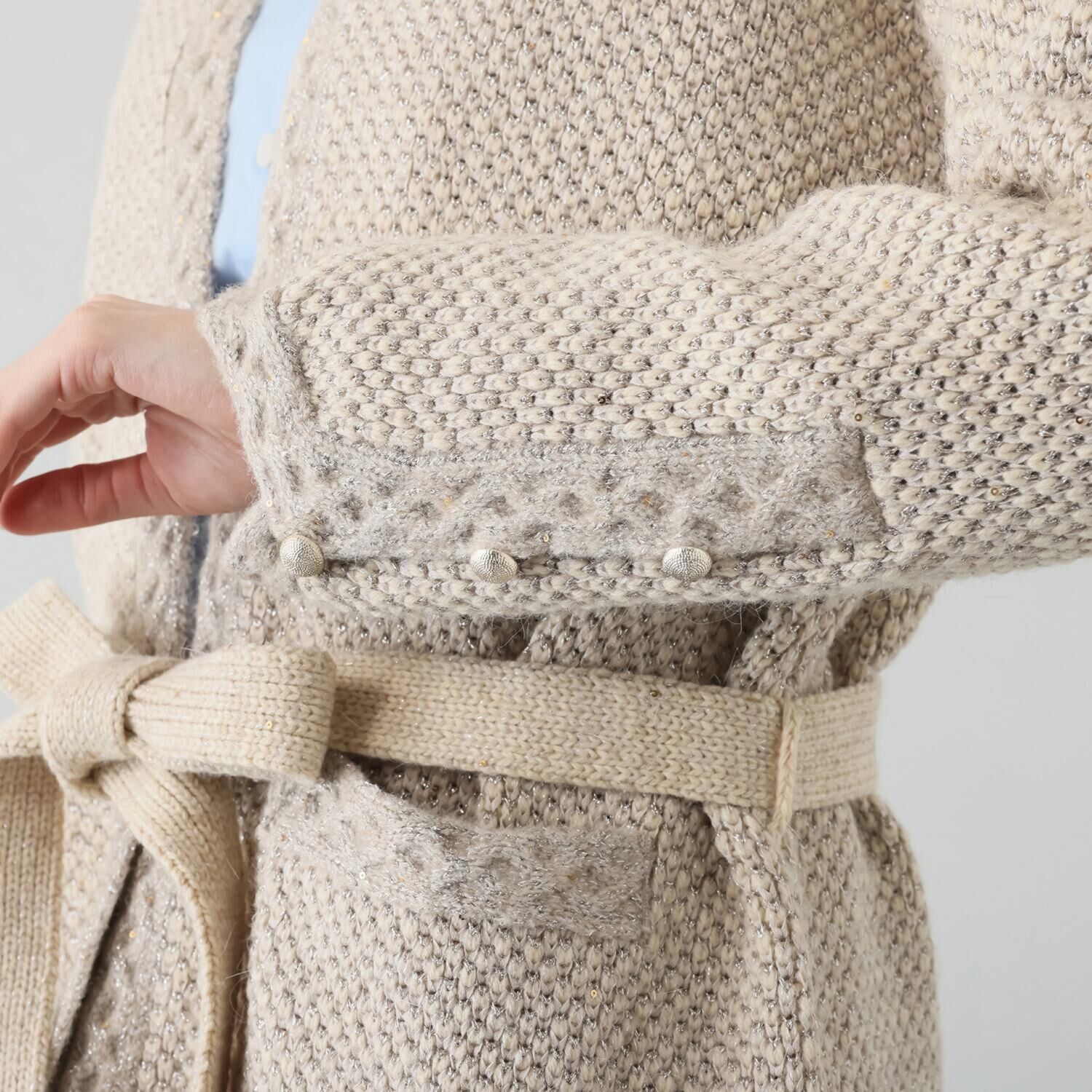 シック　バイ　ネイチャー ブライトツイード調 ニットジャケット