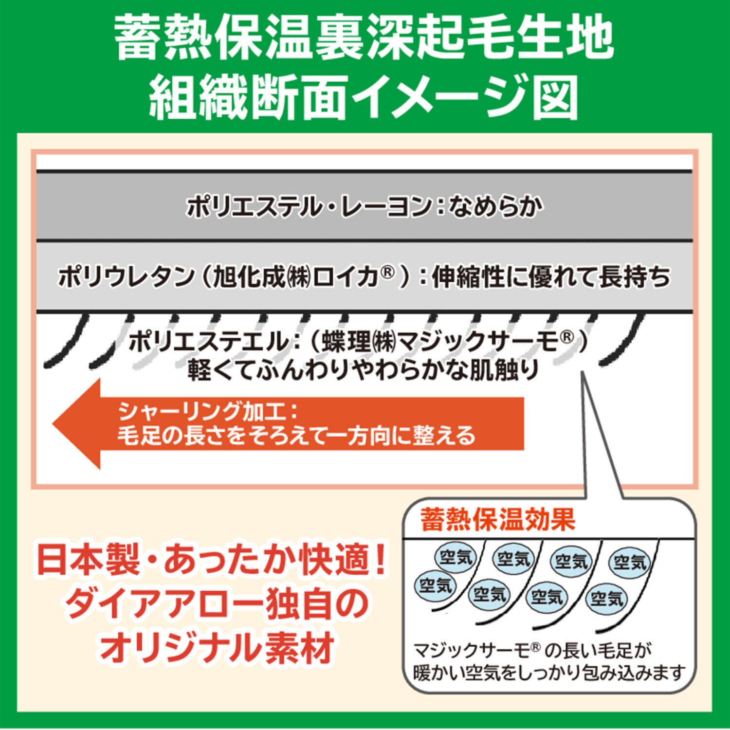 ダイア　アロー 蓄熱保温 裏深起毛 レギンスパンツ