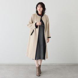 エムジェイアール　バイ マチコ　ジント　ロンドン ウールブレンド 配色アクセント ボトルネックコート