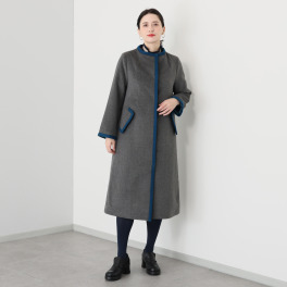 エムジェイアール　バイ マチコ　ジント　ロンドン ウールブレンド 配色アクセント ボトルネックコート