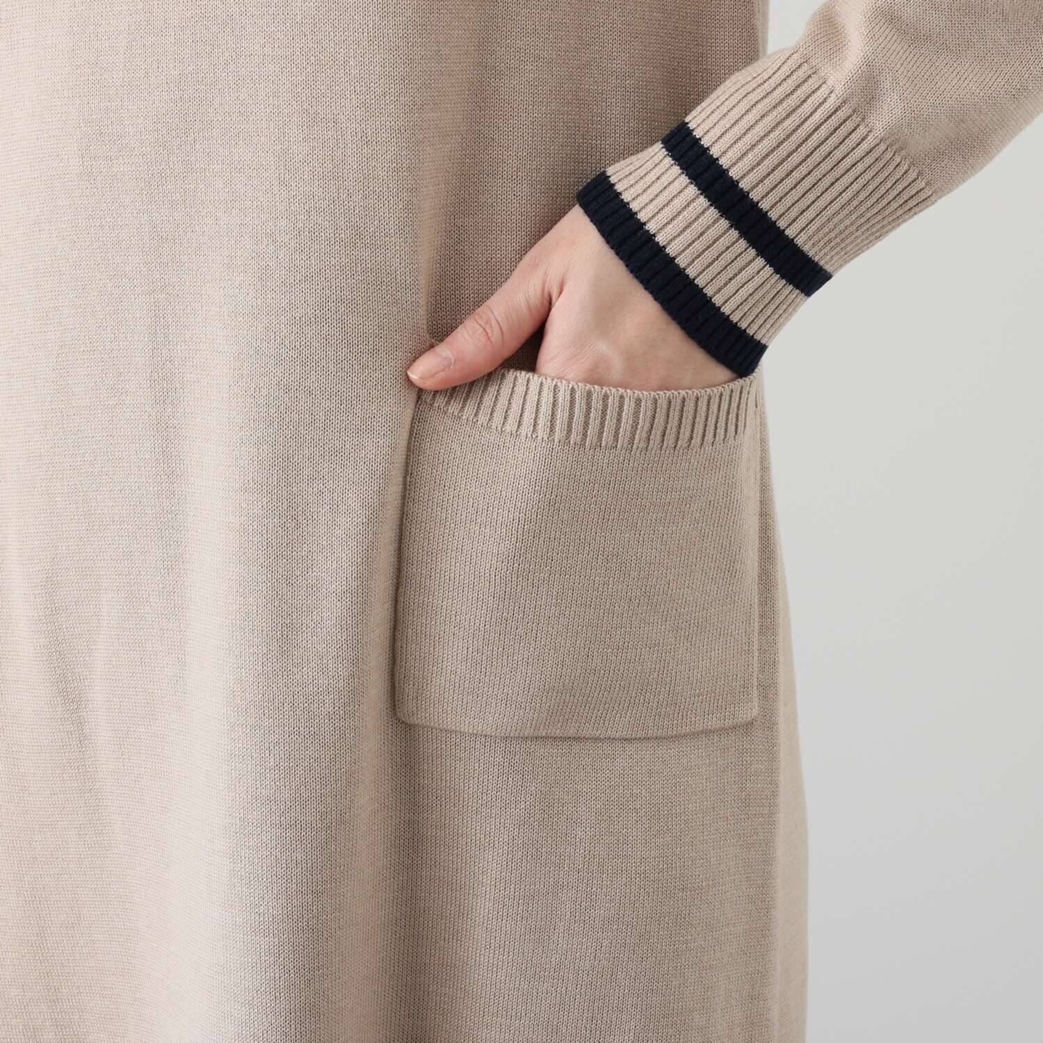 エムジェイアール　バイ マチコ　ジント　ロンドン 配色アクセント ニットワンピース