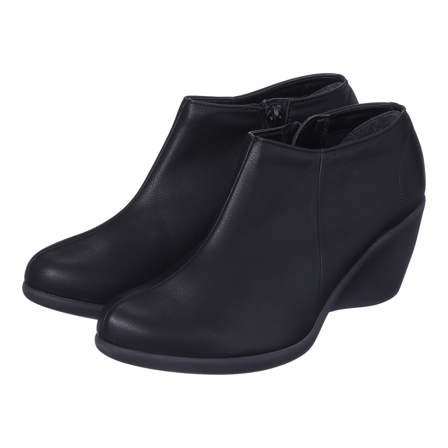 リゲッタ 日本製 アーチサポート アーモンドトゥ ウェッジヒールブーティ