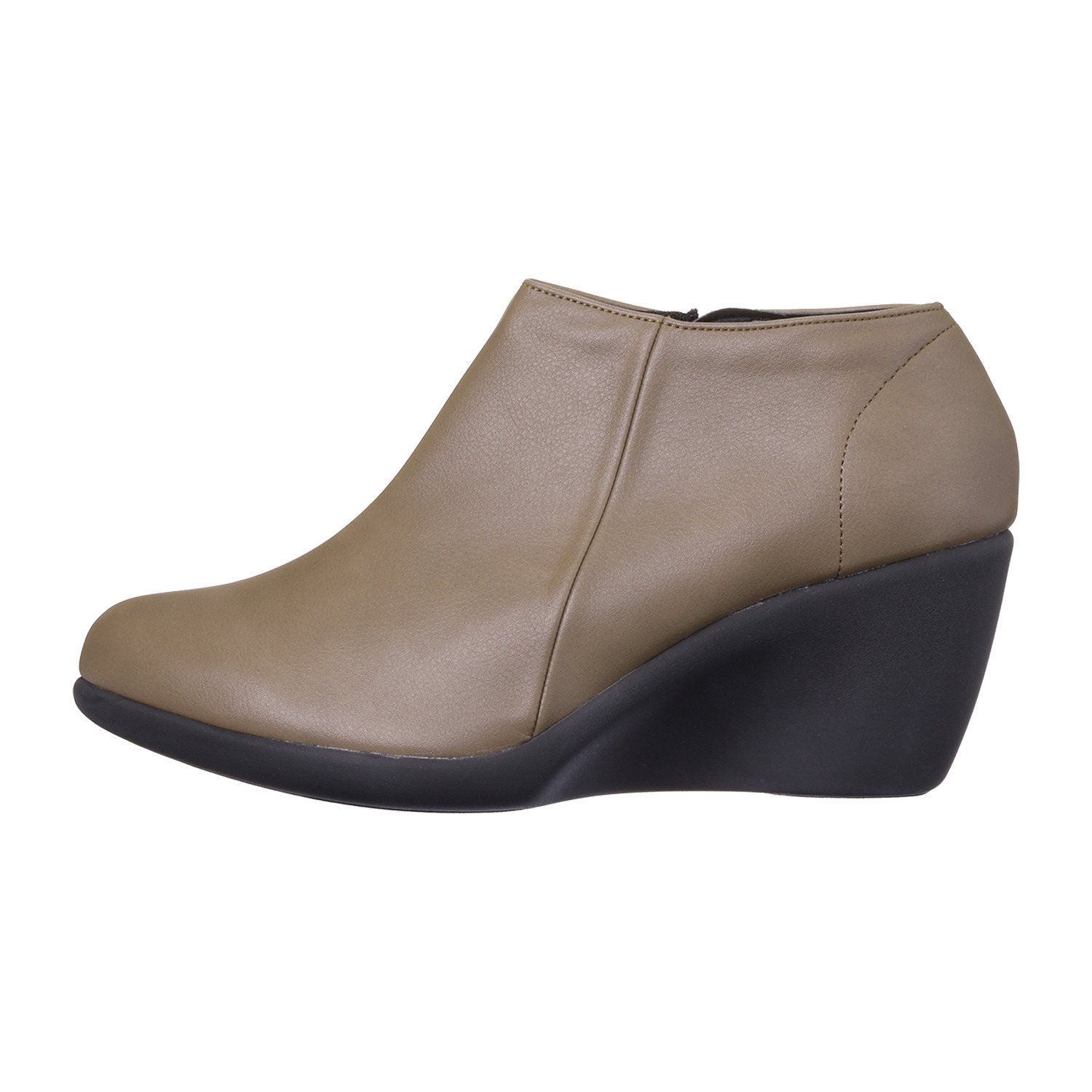 リゲッタ 日本製 アーチサポート アーモンドトゥ ウェッジヒールブーティ