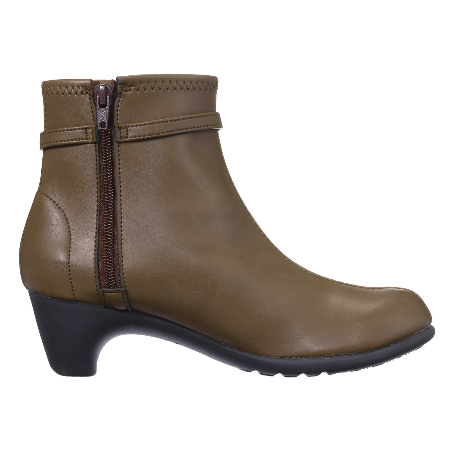 リゲッタ 日本製 アーチサポート ラウンドトゥ グリップ付ソール ストレッチヒールブーツ