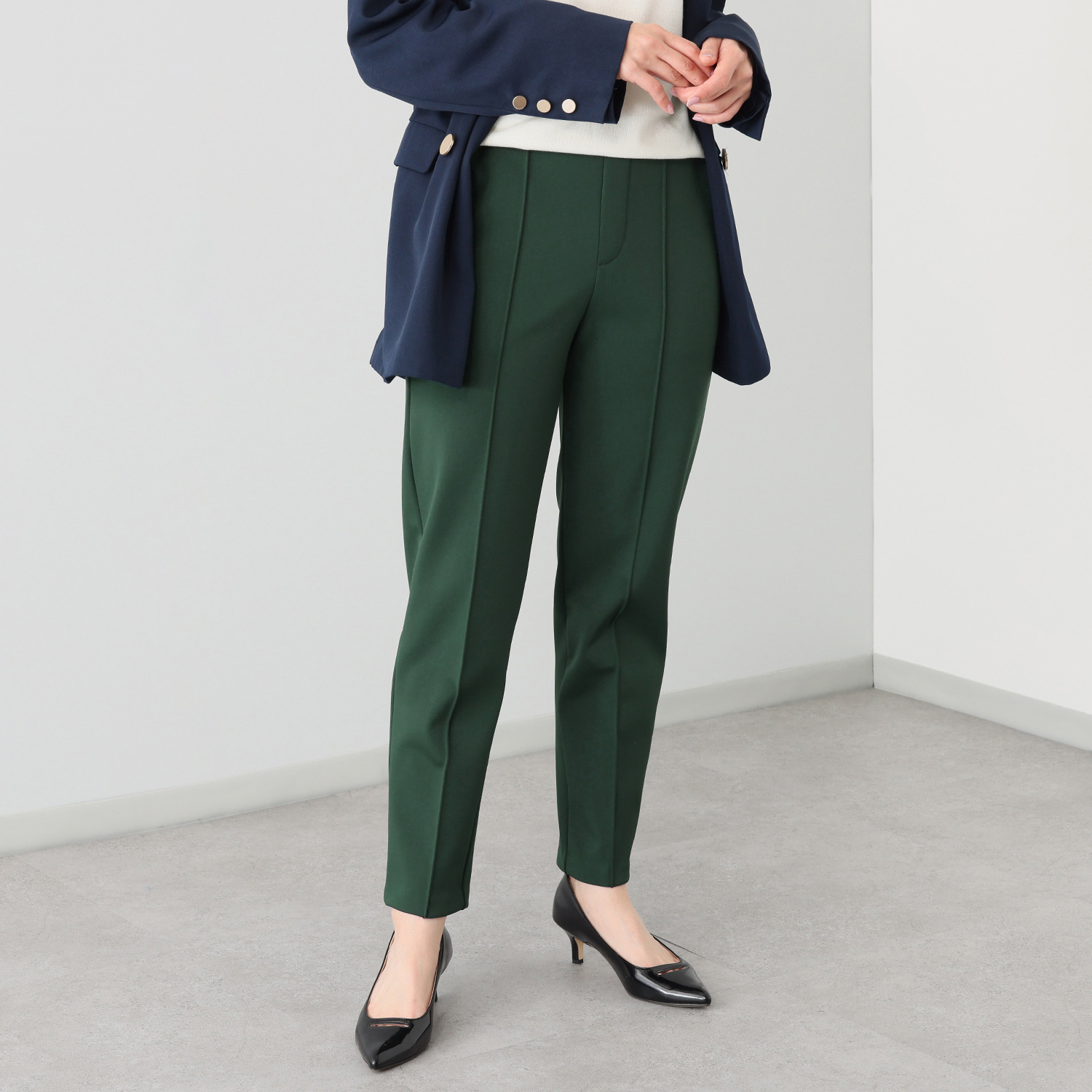 ＴＡＫＵＭＩＢＡ すふれ起毛プラス 保温 イージー テーパードスラックス