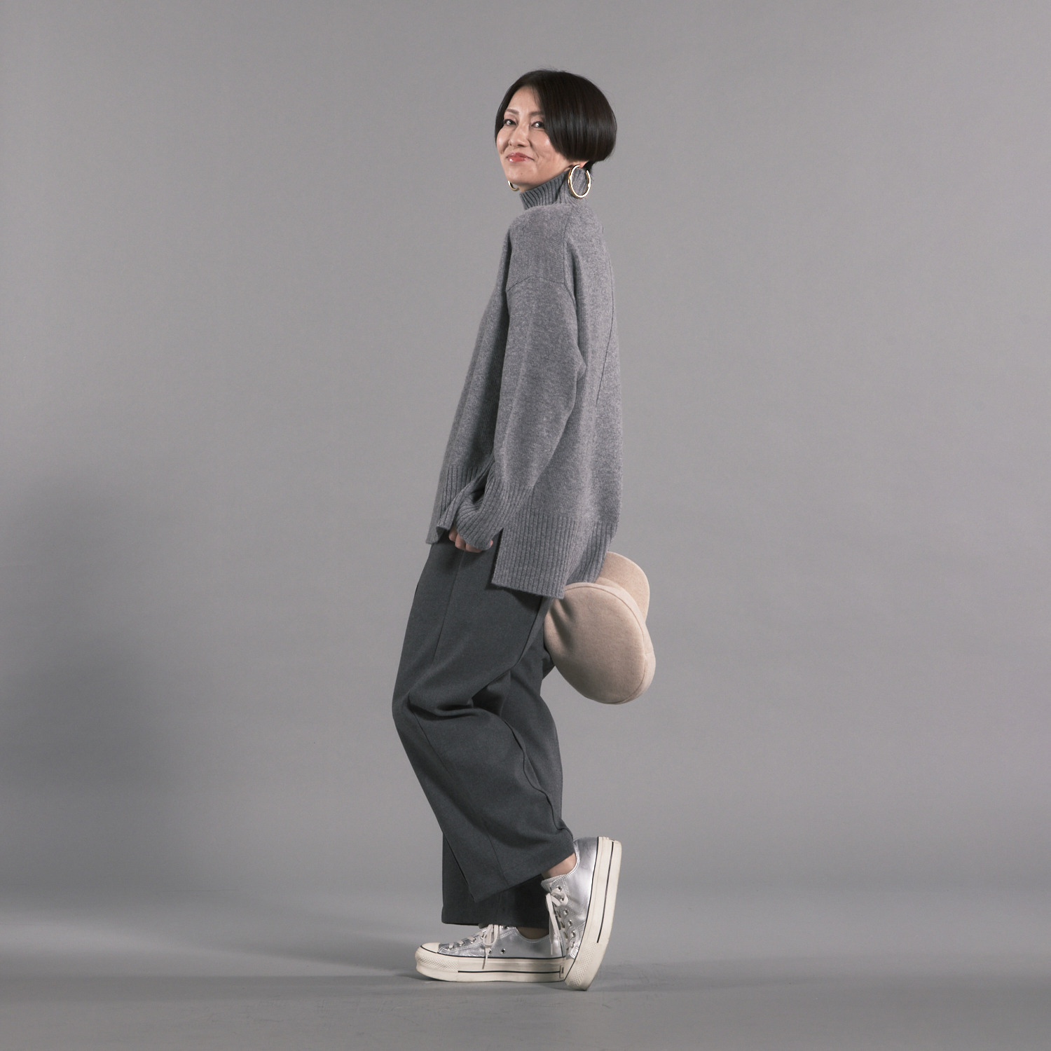 ボン・ブリコラージュ バイ　レイコ・ホウセンジ 小粋なパリジェンヌ風 ワイドストレートパンツ