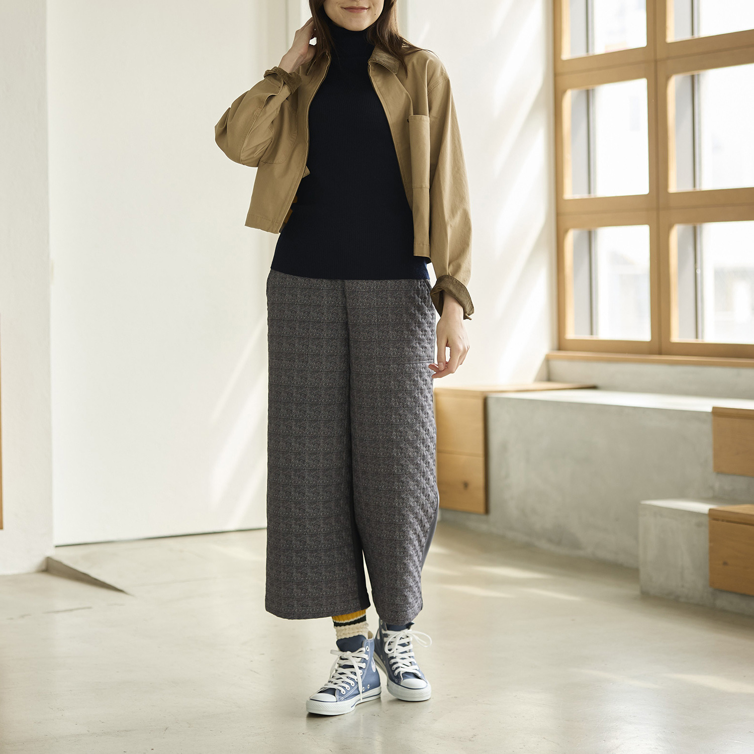 アトリエール 蓄熱保温 マジカルダウン（Ｒ） 裏フリース ワイドパンツ