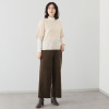 アトリエール メランジ調ニット ドローストリング付 ワイドパンツ