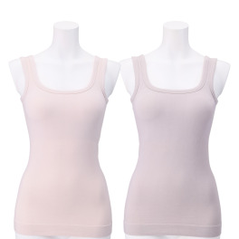 美人工房 にこにこコットン 伸び〜る! カップ付タンクトップ 2枚セット